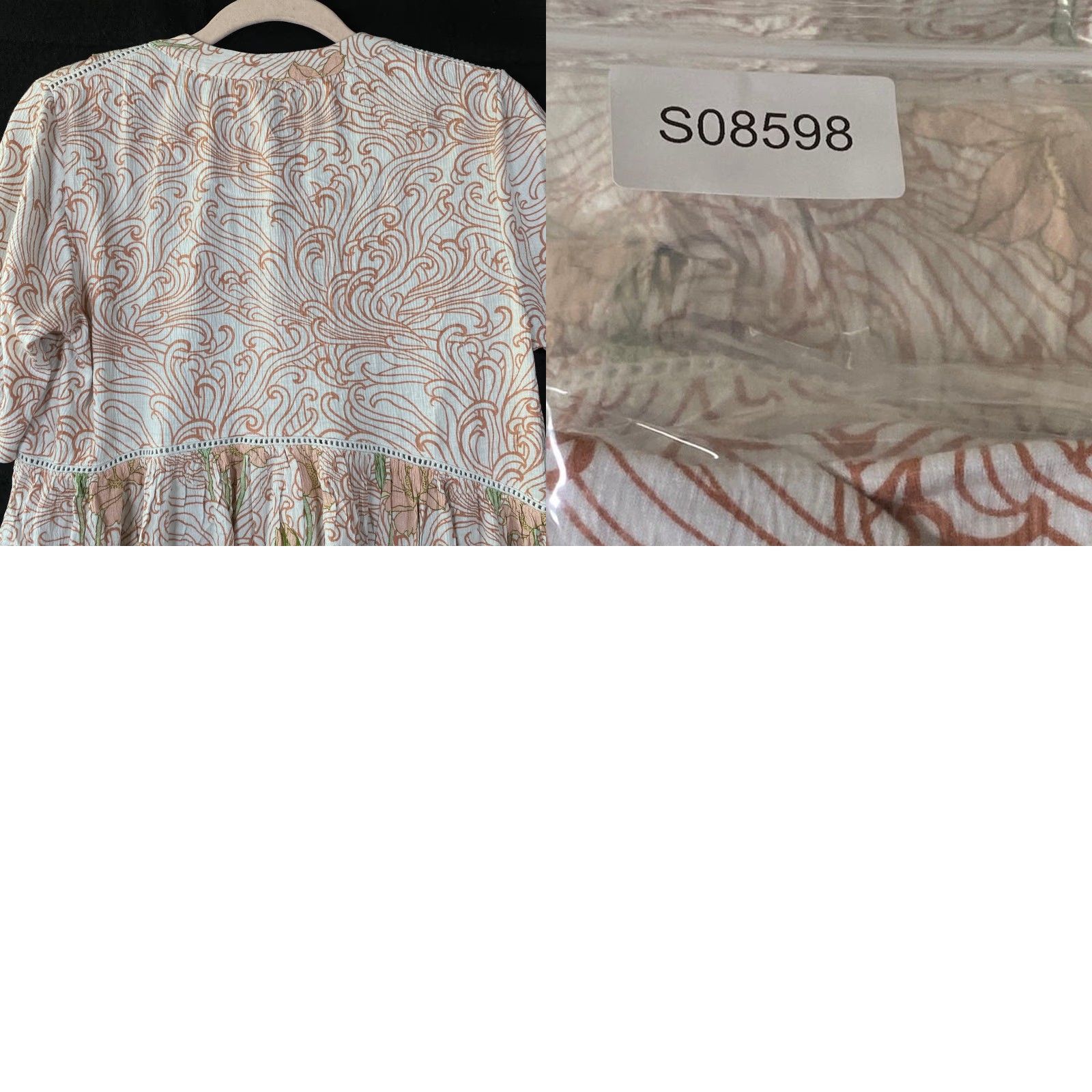 Anthropologie Anthropologie Akemi + Kin Womens Blouse White Multi Paisley Button Down XS Short Sleeve Balloon V-Neck Tunic Casual Workwear Party/Cocktail Size XS / US 0-2 / IT 36-38 - 9 Thumbnail