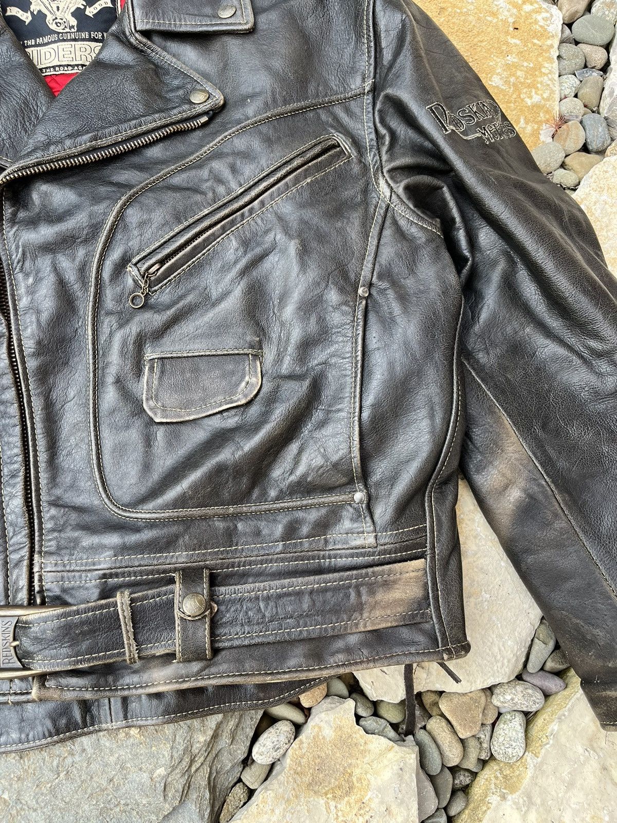 NFL × Vintage Vintage leather Redskins biker jacket distressed ramones Size US XL / EU 56 / 4 - 12 Thumbnail