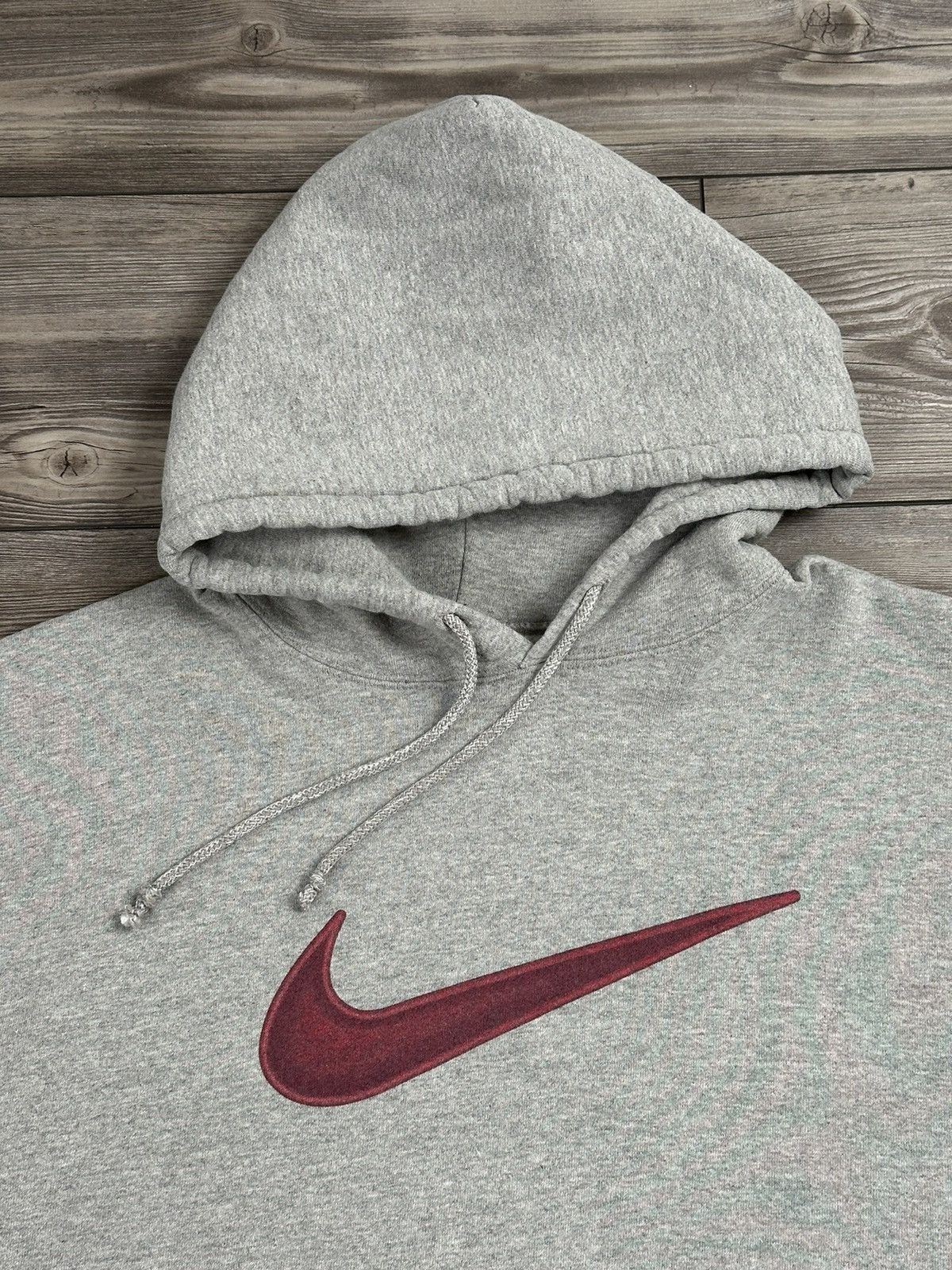 Nike × Vintage Vintage 90’s Nike Big Swoosh Hoodie Size US XL / EU 56 / 4 - 2 Thumbnail