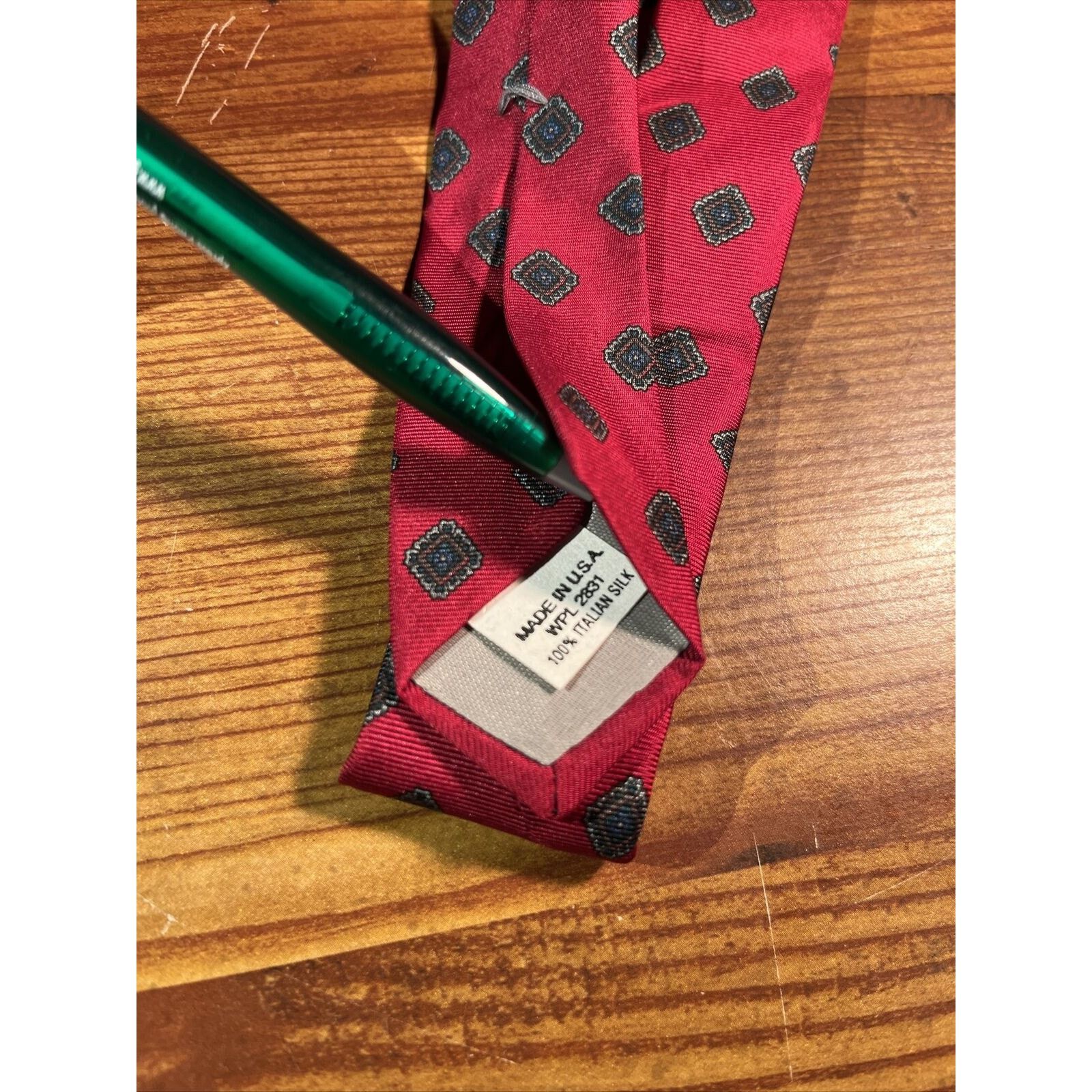 Woodward WOODWARD Vintage Men’s Red Neck tie 100% Silk Size ONE SIZE - 2 Thumbnail