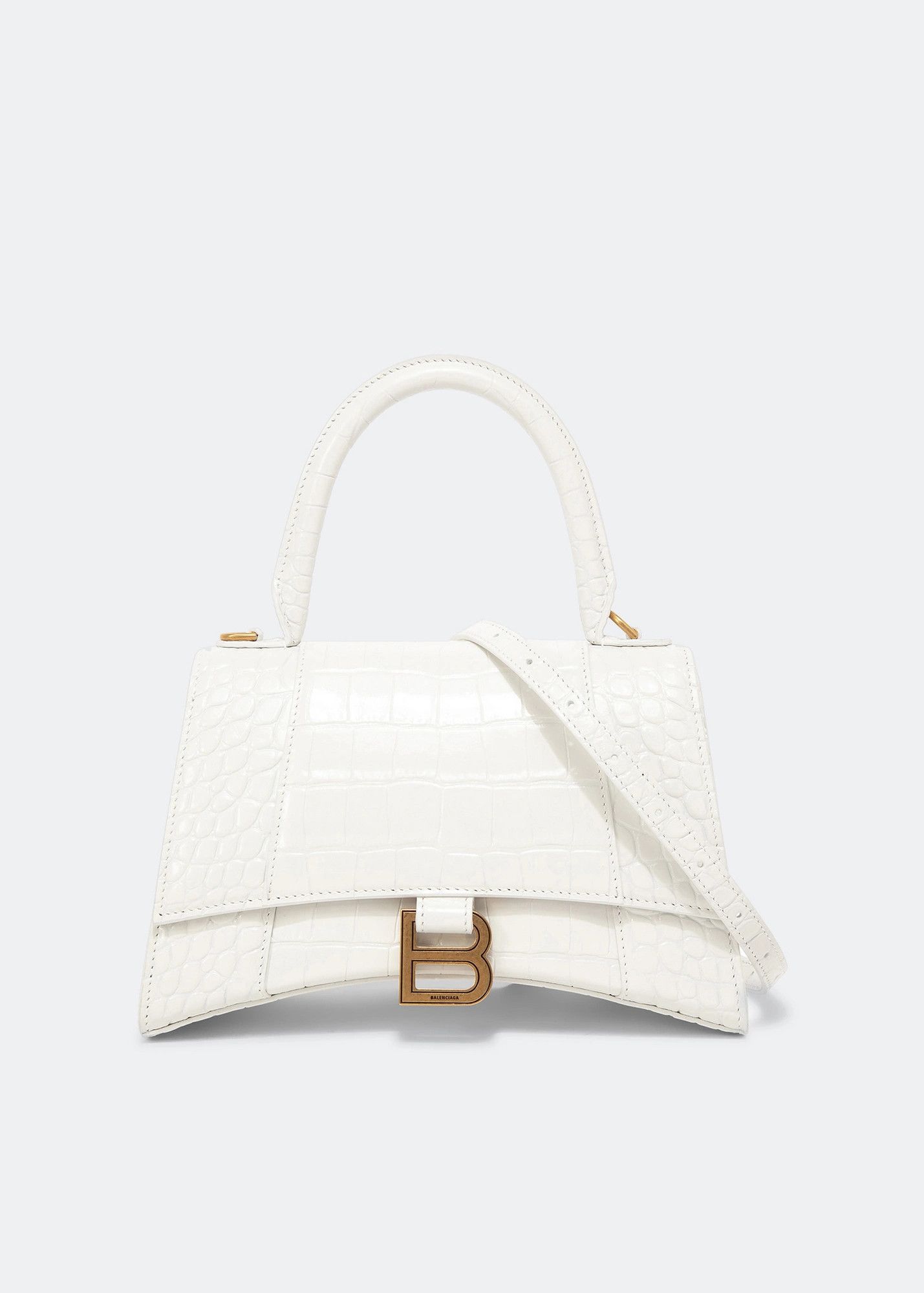 Balenciaga o1tr1nto0326 Size: OS / Hourglass Small Handle Bag in White Size ONE SIZE - 1 Thumbnail