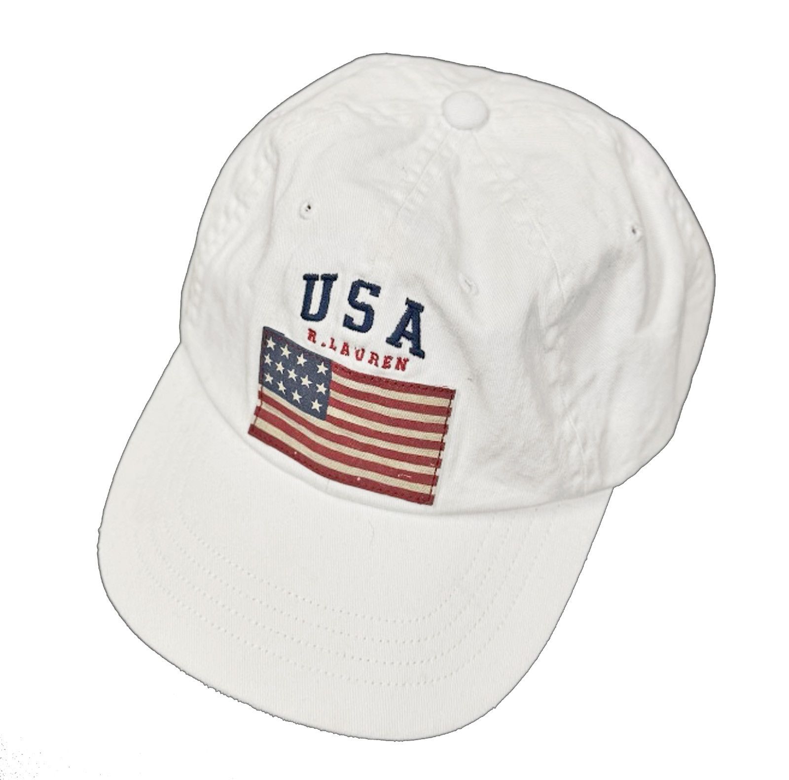 Polo Ralph Lauren NEW RARE Vintage Polo Ralph Lauren Baseball Hat! Flag White Size ONE SIZE - 2 Thumbnail