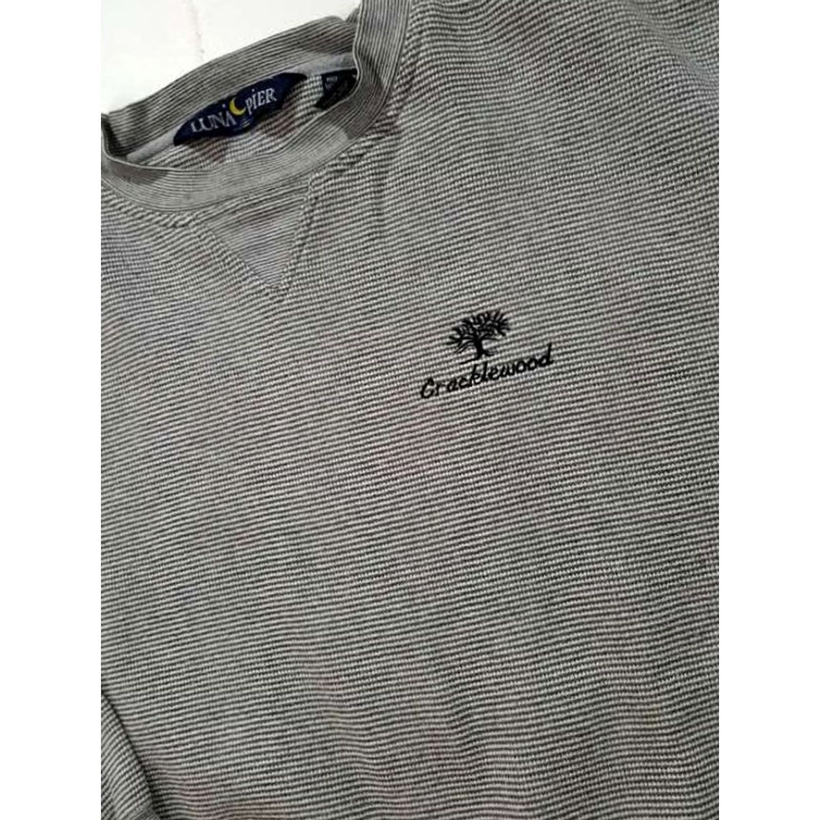 Vintage Luna Pier Sweatshirt Golf Grey XL Men Pullover Fleece All Seasons Long Pit to Pit 28in 24in Gym Quirk Wolf Theme Size US XL / EU 56 / 4 - 4 Thumbnail