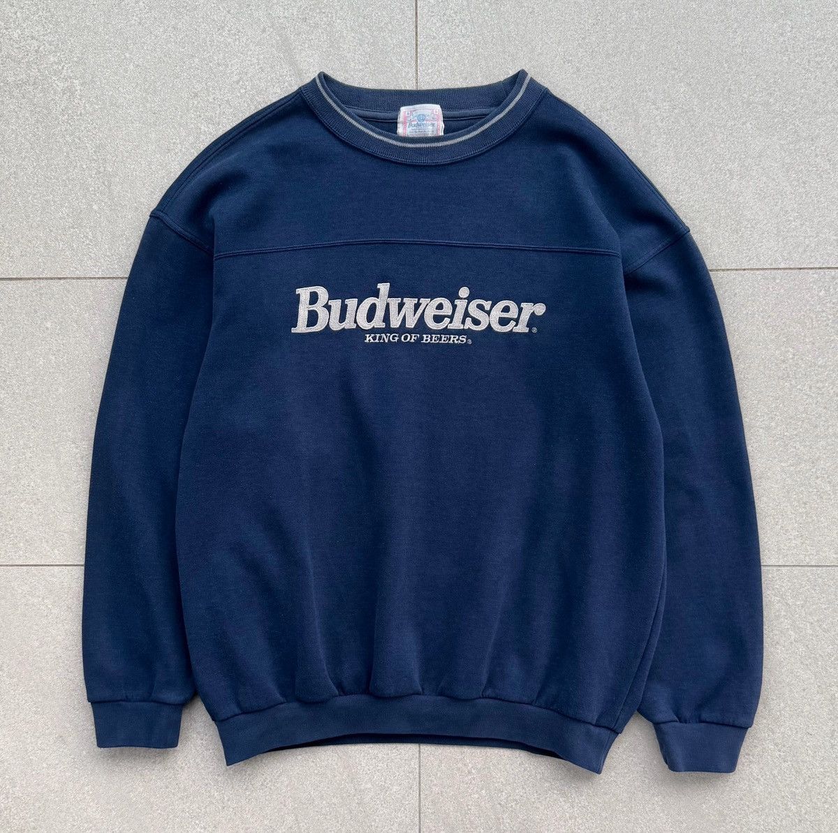 Budweiser Vintage 90s Budweiser"King of Beers" Logo Navy Blue Crewneck Size US L / EU 52-54 / 3 - 2 Thumbnail