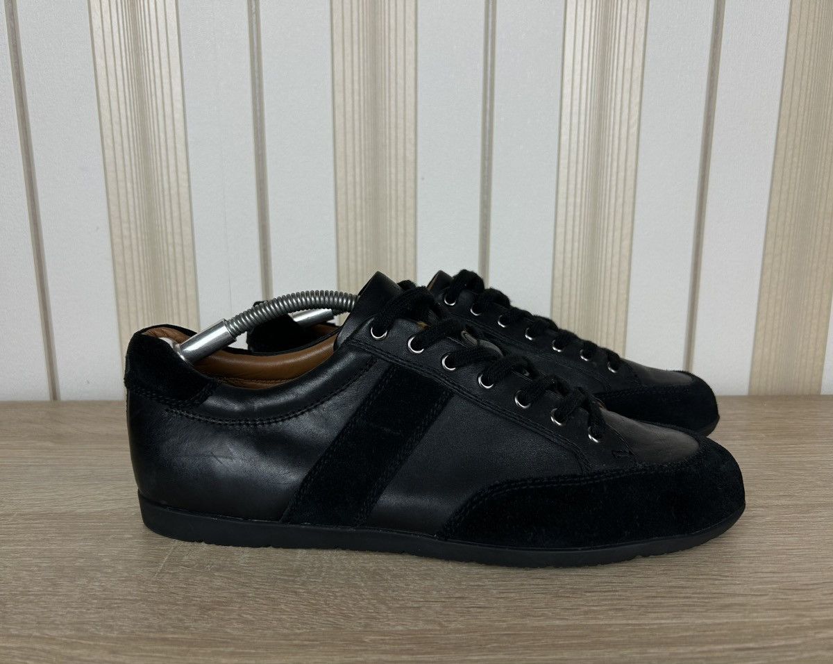 Pre-owned Polo Ralph Lauren T Leather Sneakers Size 43 In Black