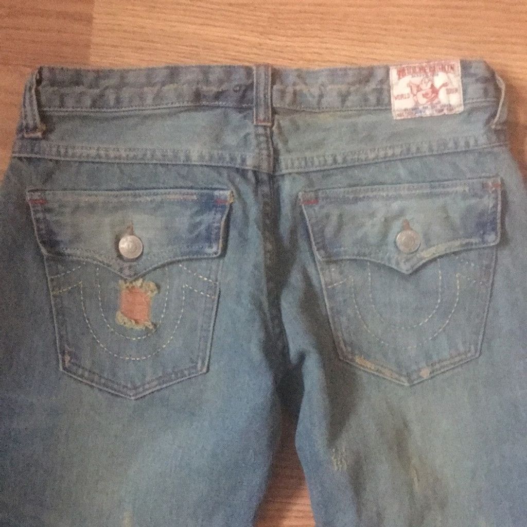 True Religion True Religion Flare Leg Distressed Jeans: Size 28 Size 28" / US 6 / IT 42 - 7 Thumbnail