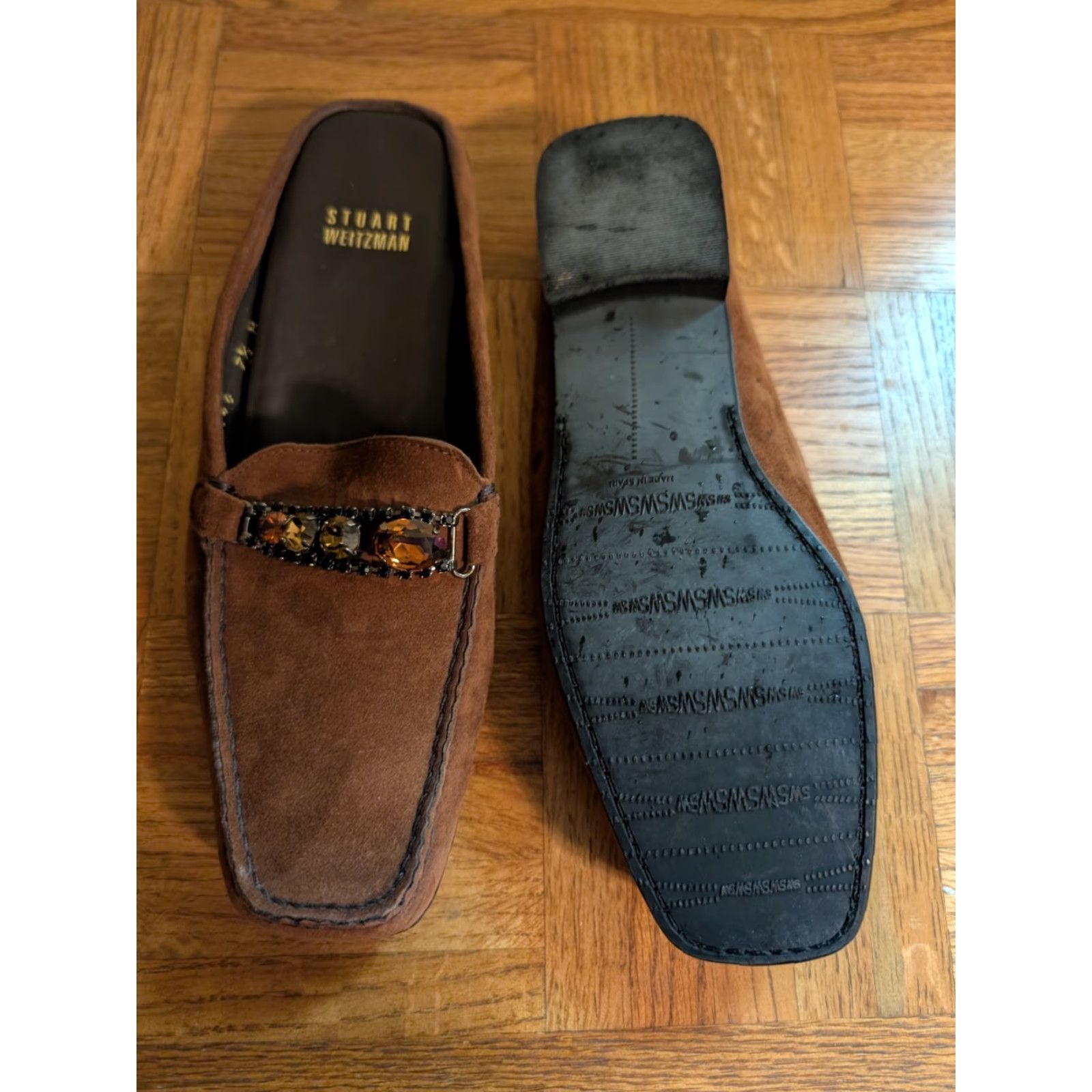 Stuart Weitzman Stuart Weitzman Suede Loafers Brown Preppy Block Heel Size 7.5 US 7.5 UK Womens Shoes Slim Slip On Perforated Square Toe Size US 8 / IT 38 - 5 Thumbnail