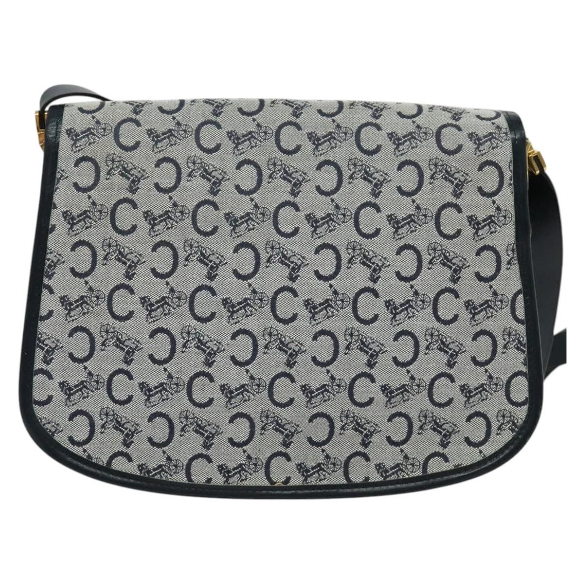 Celine CELINE C Sulky Shoulder Bag Canvas Navy Gold Size ONE SIZE - 3 Thumbnail