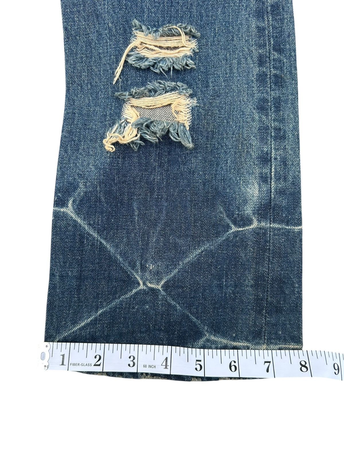 Kapital Flare Skull Stud Muffin Japanese Punk Distressed Denim Jeans Size US 35 - 20 Thumbnail