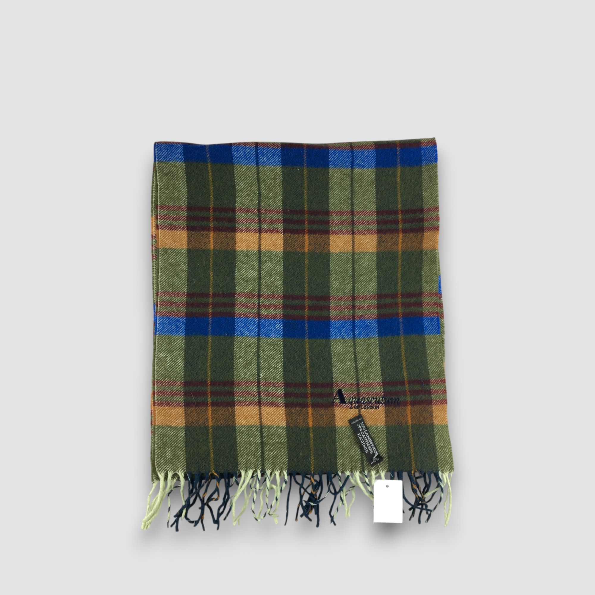 Aquascutum Vintage Aquascutum Scarf Fringe Tartan Plaid Wool Scarves Size ONE SIZE - 2 Thumbnail