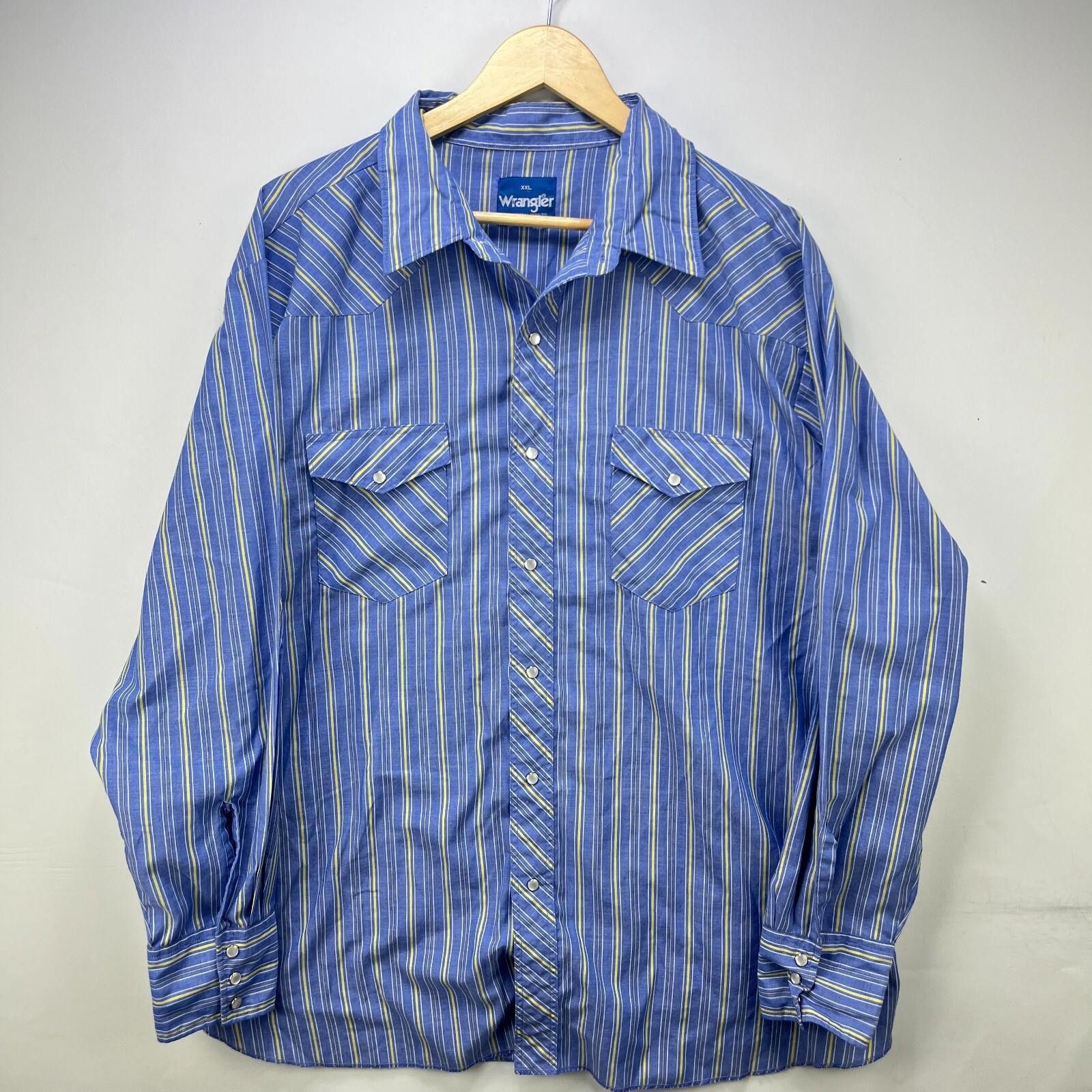 Wrangler Vintage 90s Wrangler Striped Pearl Snap Button Shirt 2XL Size US XXL / EU 58 / 5 - 1 Thumbnail