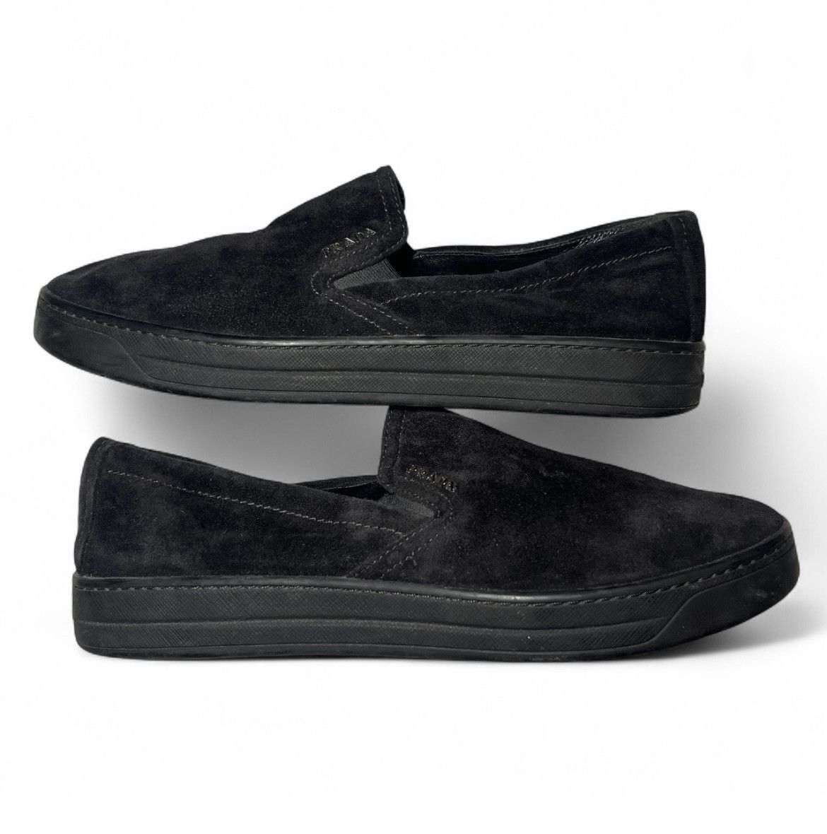 Prada Women Prada sports suede black flat bottom slip on shoes Size US 8 / IT 38 - 5 Thumbnail
