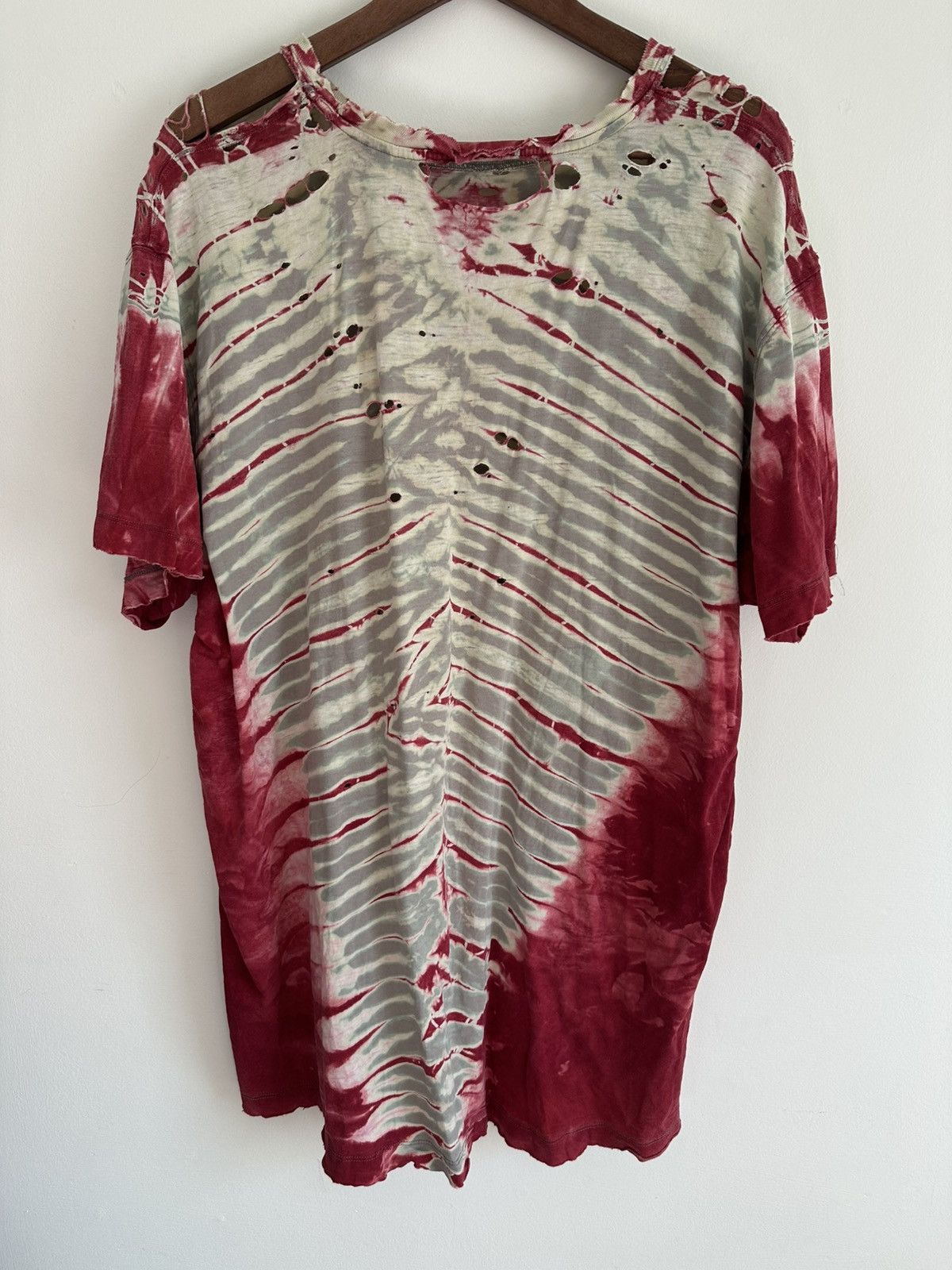 Other Shredded Tie Dye Stripe Tee - Destroyed Punk Grunge XL Size US L / EU 52-54 / 3 - 1 Thumbnail