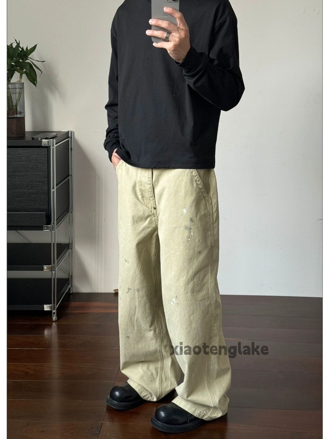 Designer × Vintage washed faded skate hiphop paint loose baggy pants Size US 32 / EU 48 - 4 Thumbnail