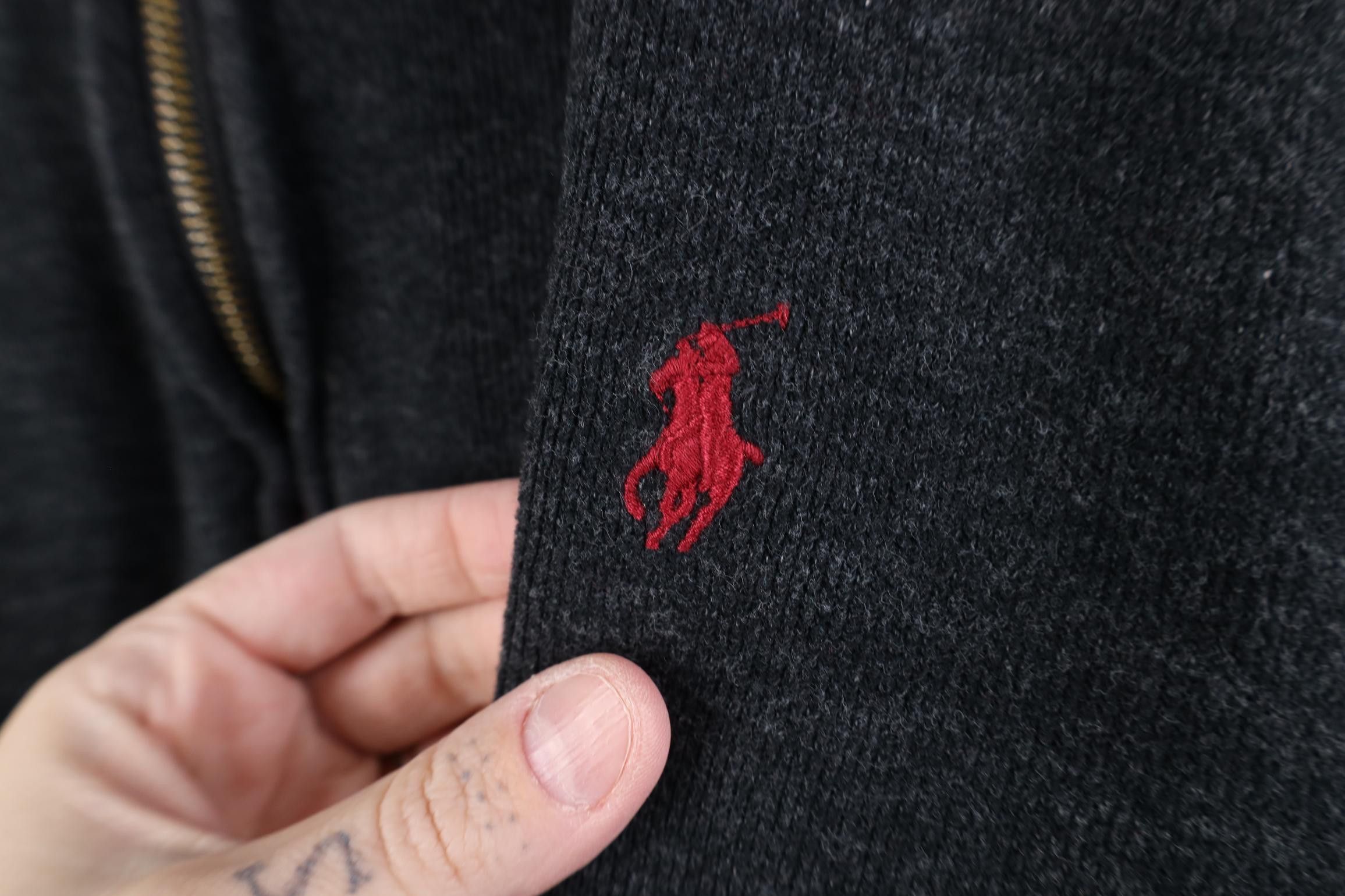 Polo Ralph Lauren Vintage Ralph Lauren Ribbed Knit 1/4 Zip Sweater Dark Gray Size US XXL / EU 58 / 5 - 4 Thumbnail
