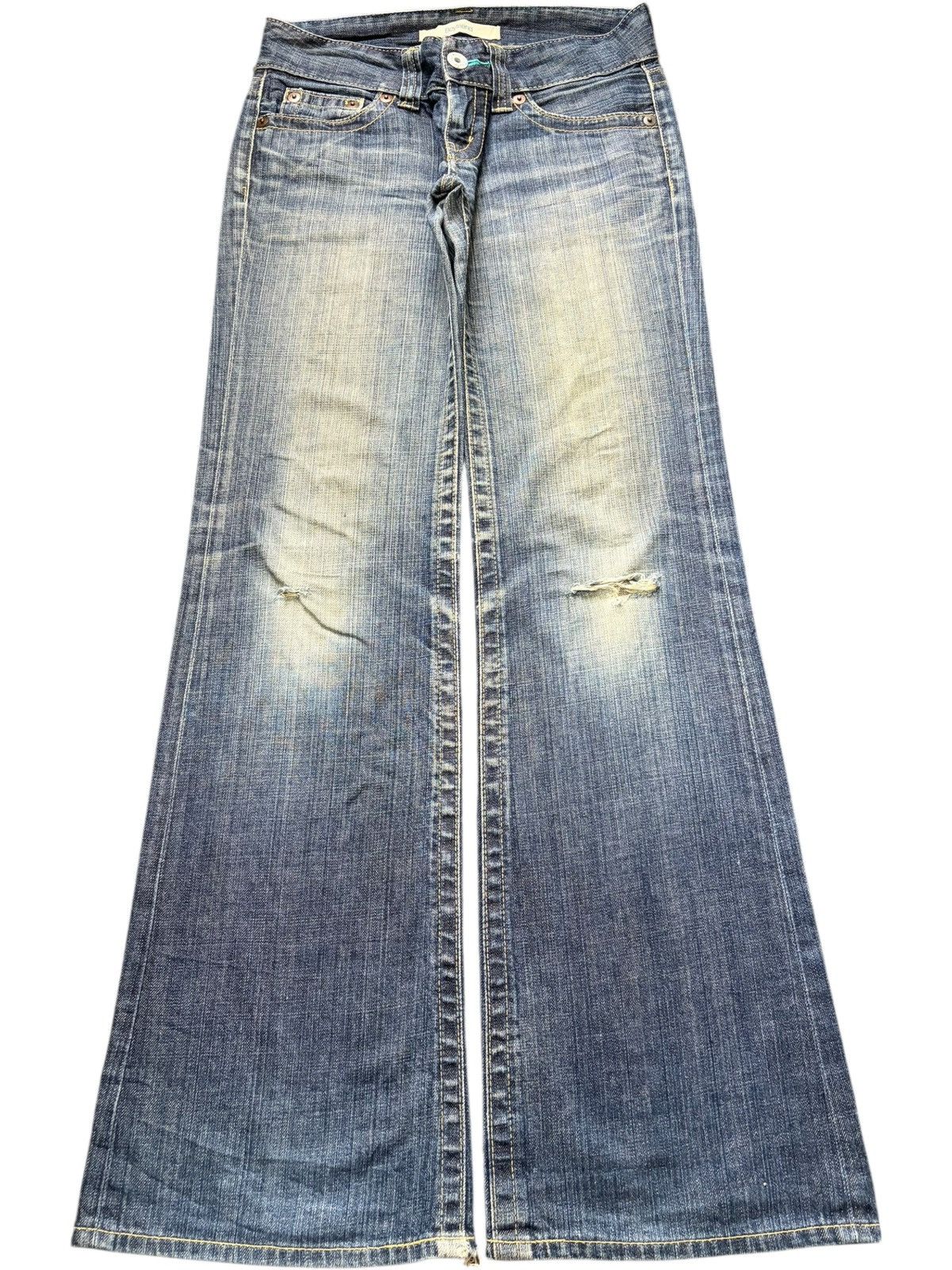 Uniqlo Vintage Japanese Uniqlo Distress Low Rise Flare Jeans Size 29" - 1 Thumbnail