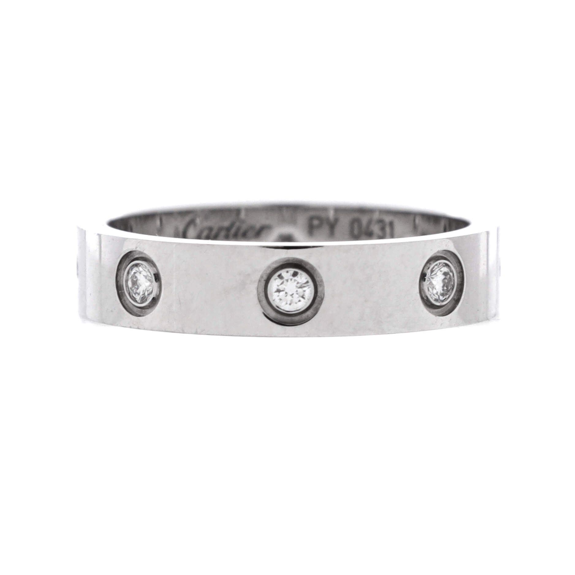 Cartier Love Wedding Band 8 Diamonds Ring Size ONE SIZE - 1 Thumbnail