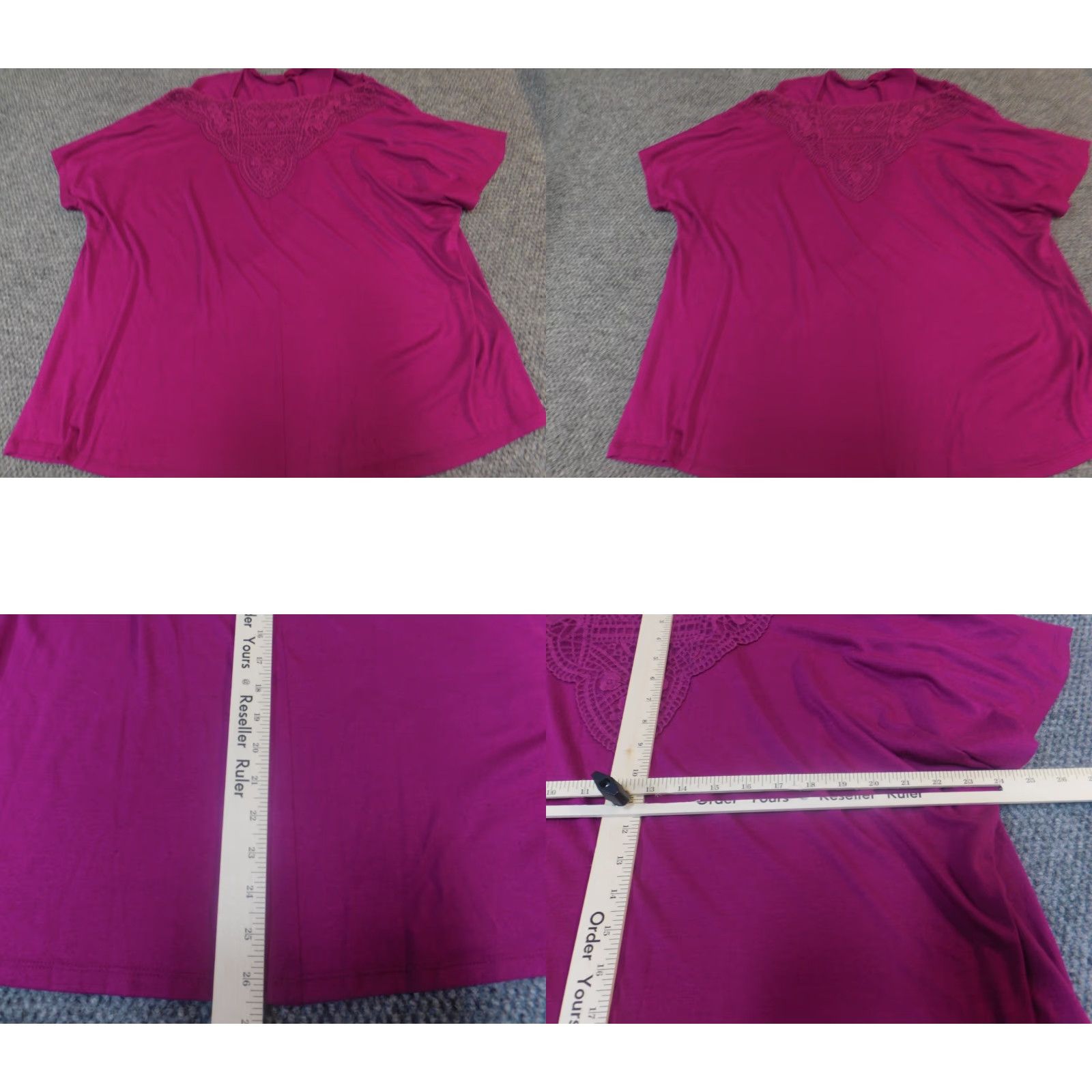 Faded Glory Faded Glory Blouse Shirt 3X Womens Purple Dolman Sleeve Button Collared Tunic Casual Size XXL / US 16-18 / IT 52-54 - 8 Thumbnail