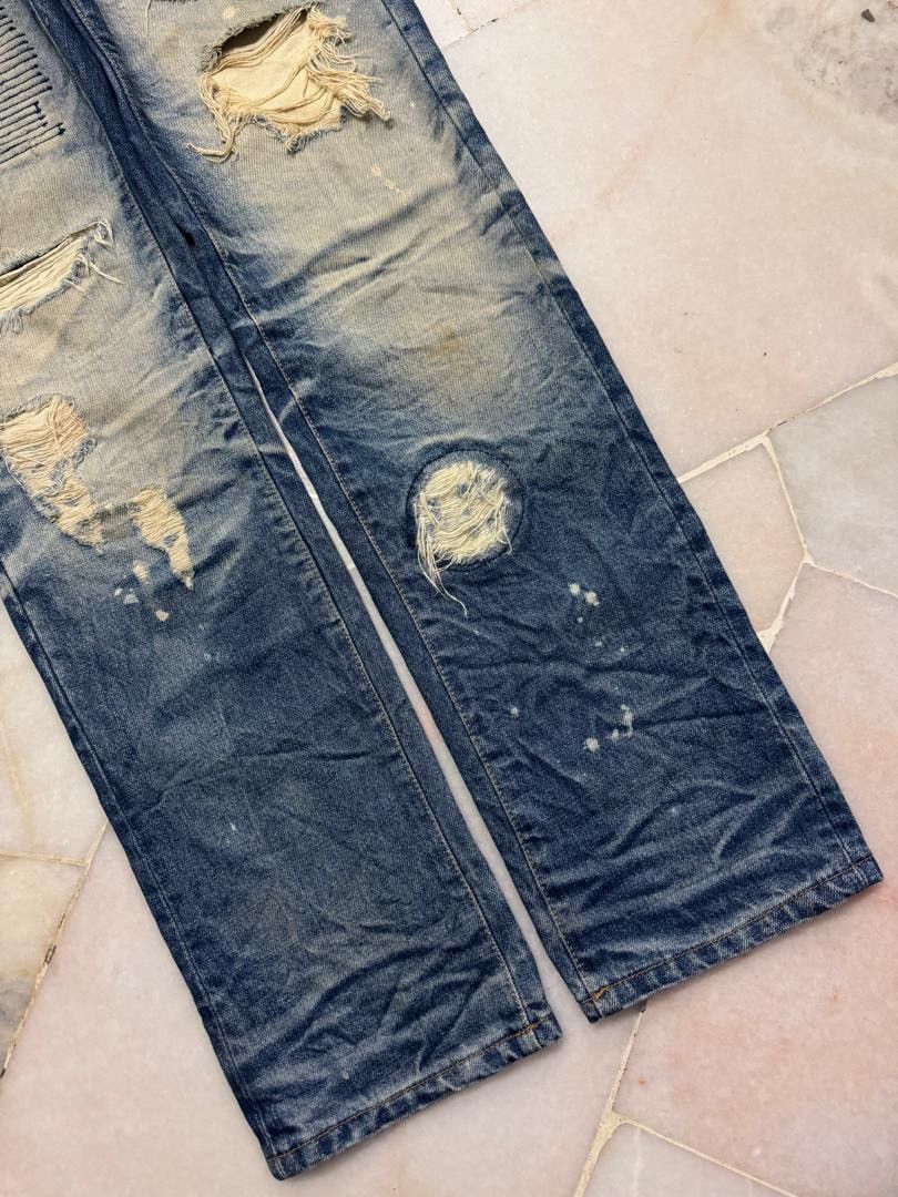Undercover Insane💥Sashiko Boro 90s Japanese Kapital Style Distress Jean Size US 30 / EU 46 - 9 Thumbnail