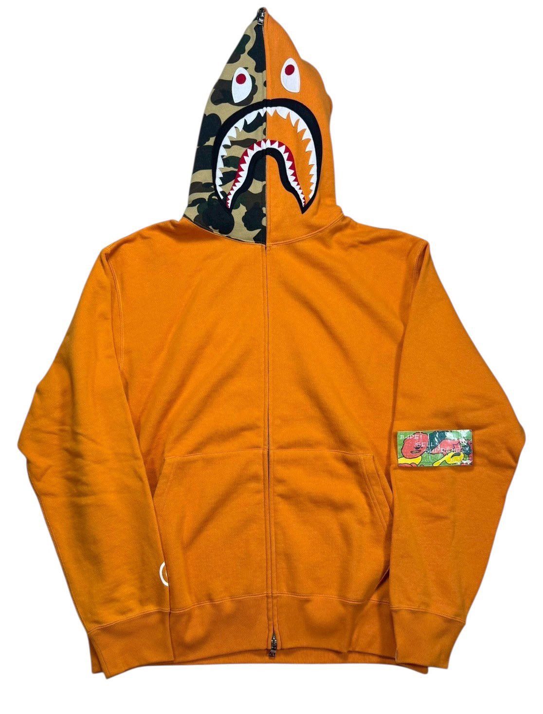 Bape BAPE Shark Full Zip Hoodie Orange Size US L / EU 52-54 / 3 - 1 Thumbnail