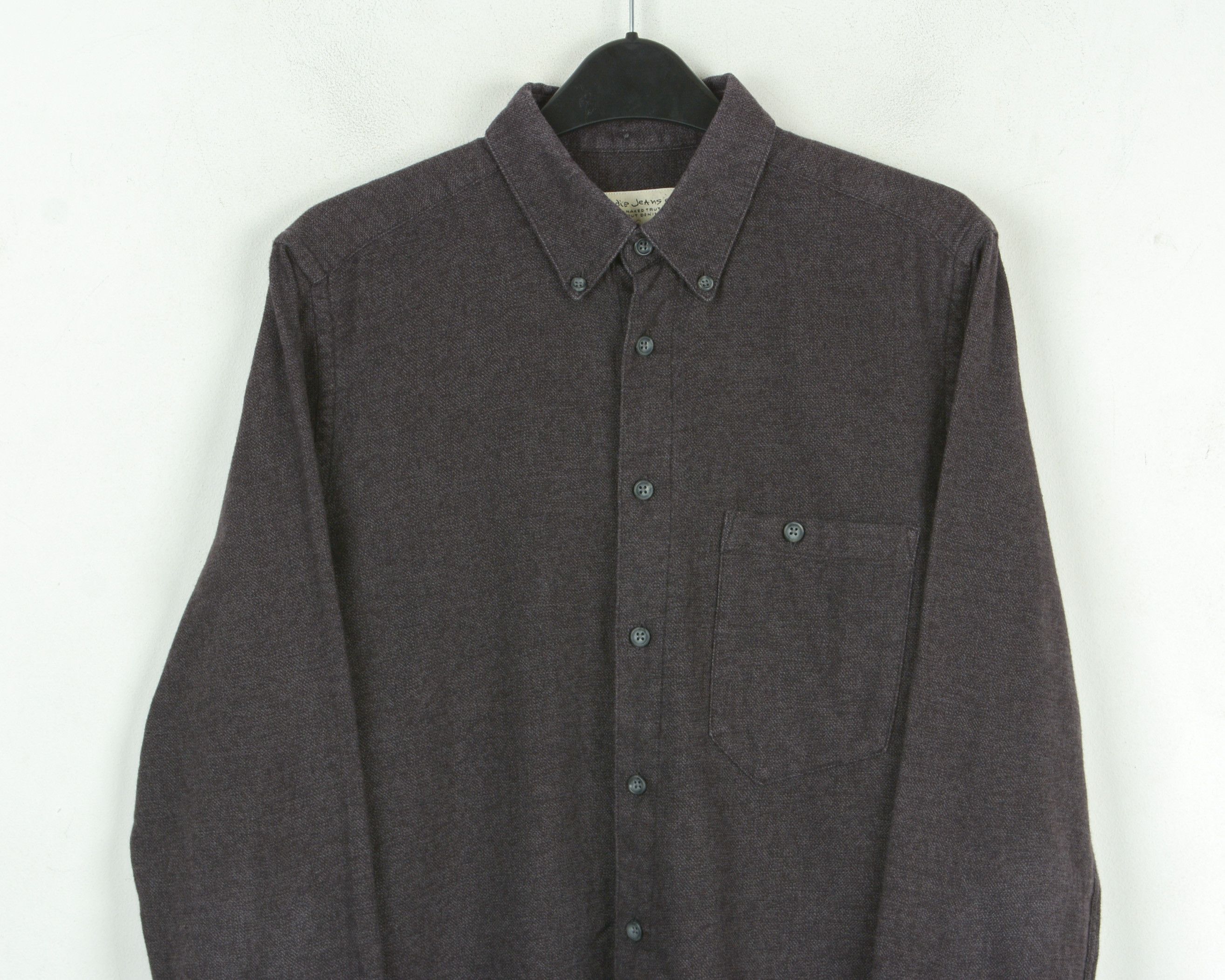 Nudie Jeans Cotton Over Shirt Button Grey Long Sleeve Burgundy Casual Size US S / EU 44-46 / 1 - 2 Thumbnail