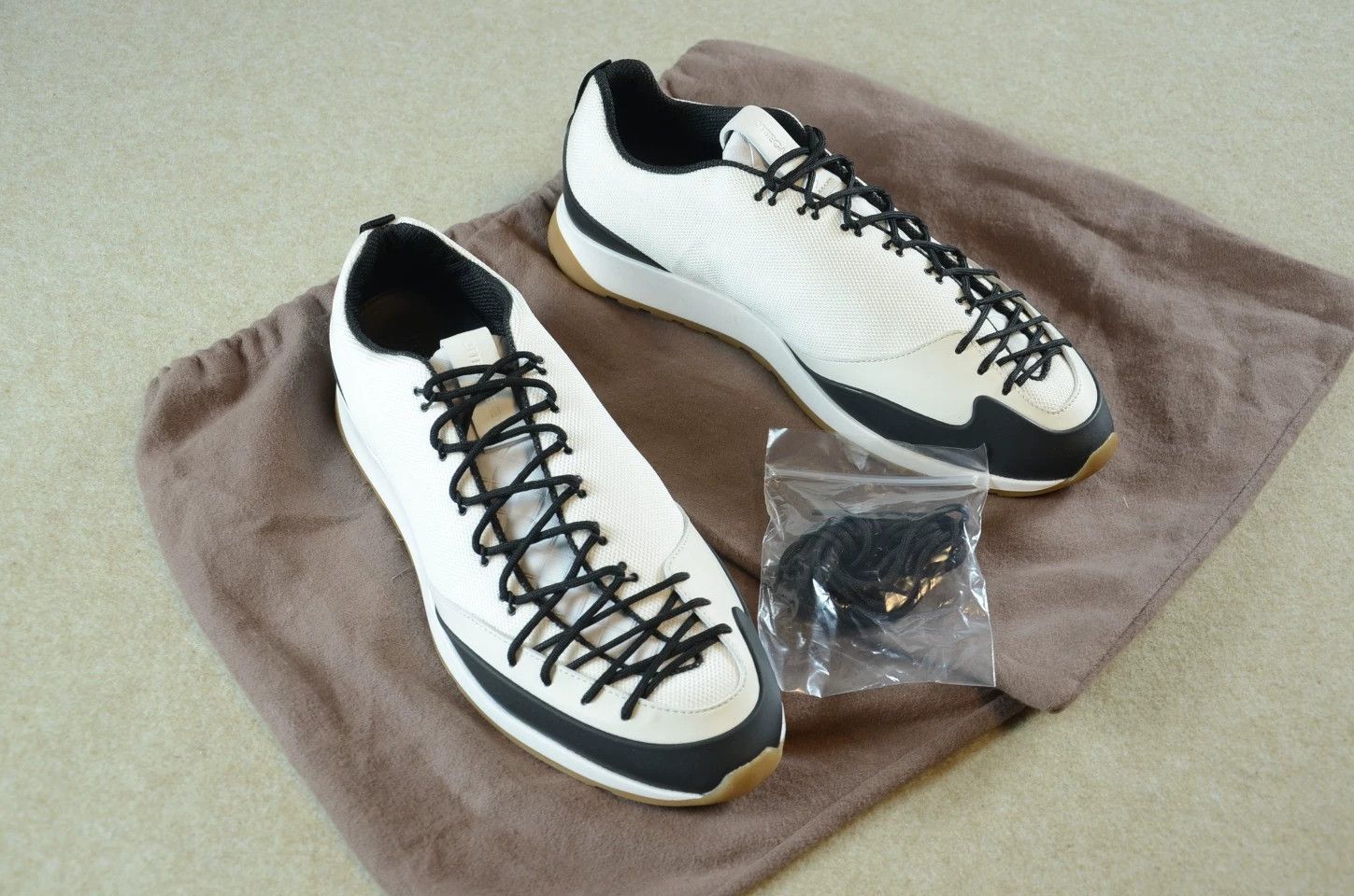 Bottega Veneta BV White Panelled Laces Sneakers Size US 11 / EU 44 - 1 Thumbnail