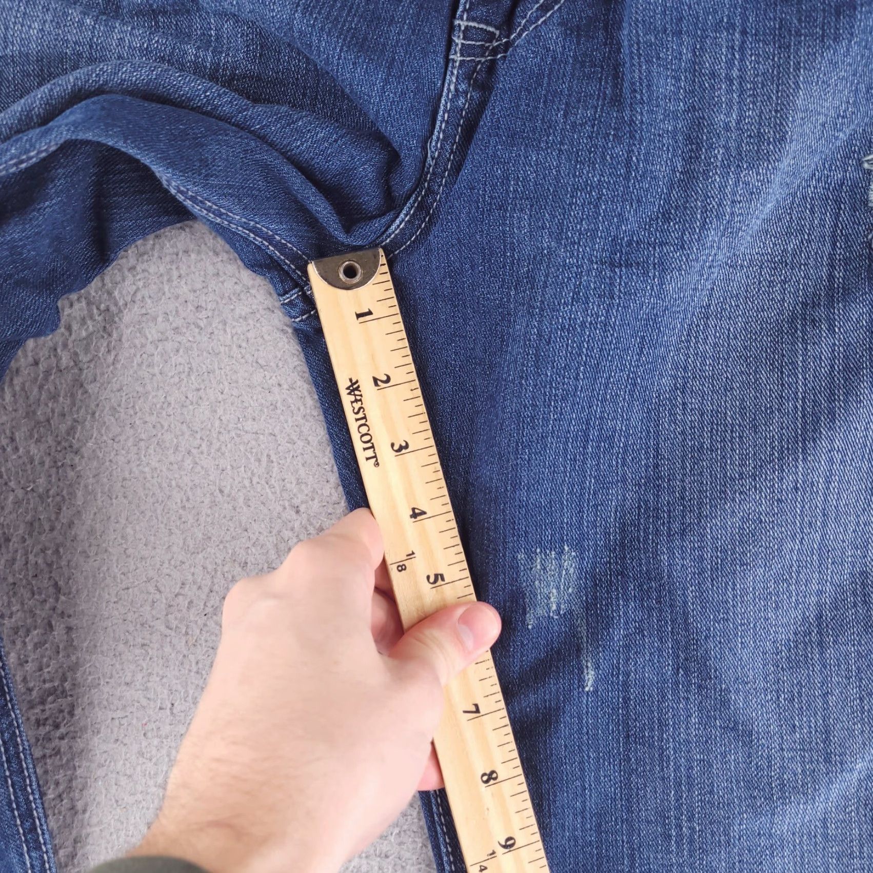 Akademiks Akademiks Jeans Mens 38x33 Blue Distressed Ripped 90s Hip Hop Straight Jeans Mens Size US 38 / EU 54 - 5 Thumbnail