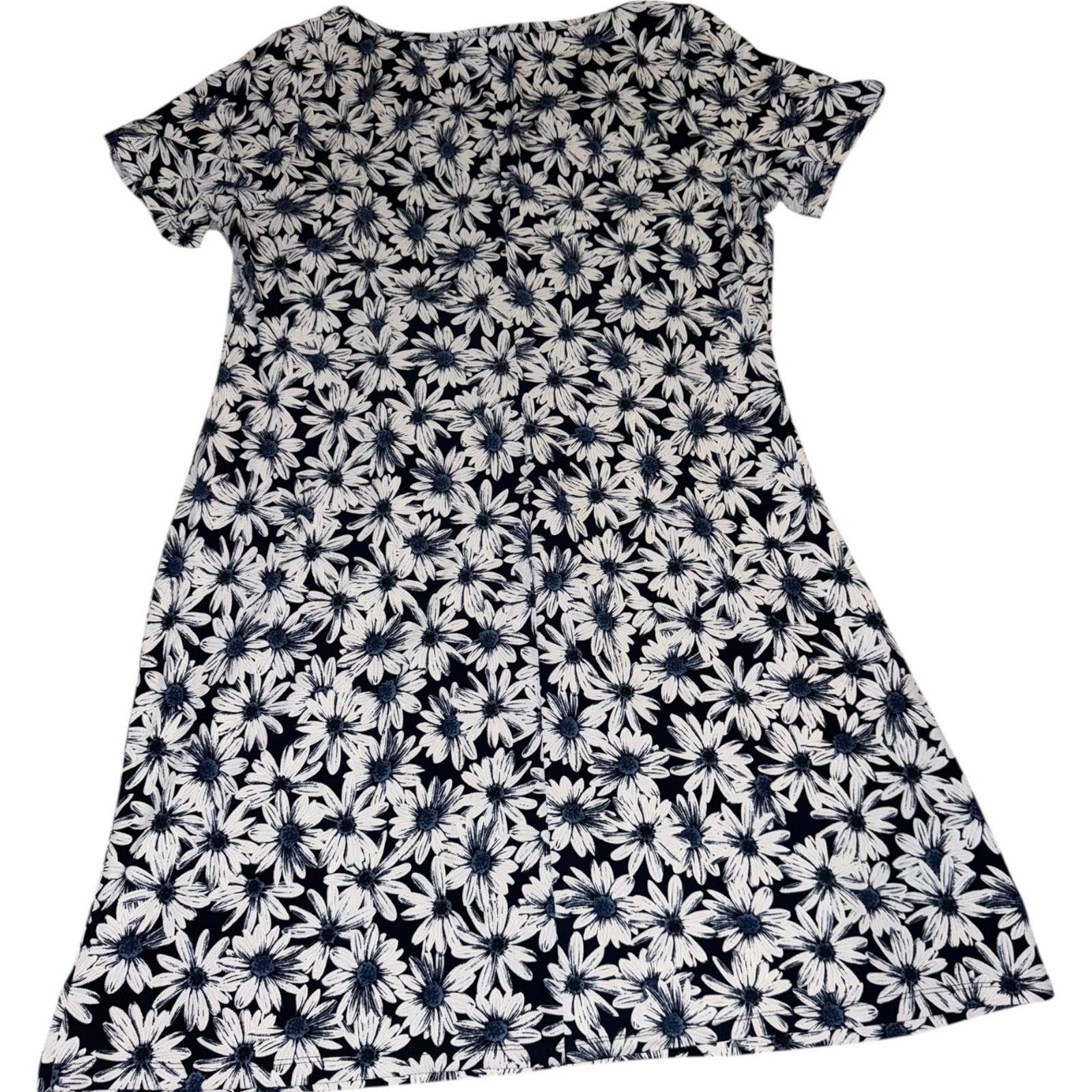 Other RN Studio Blue White Daisy Floral A-Line Dress Plus Size 1X Size XL / US 12-14 / IT 48-50 - 2 Thumbnail