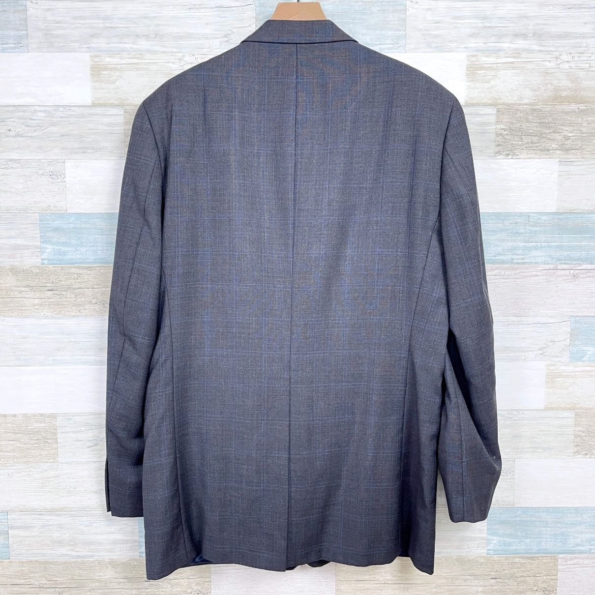 Nautica Nautica Wool Windowpane Suit Gray Two Button Mens 42L 36W Size 42L - 6 Thumbnail