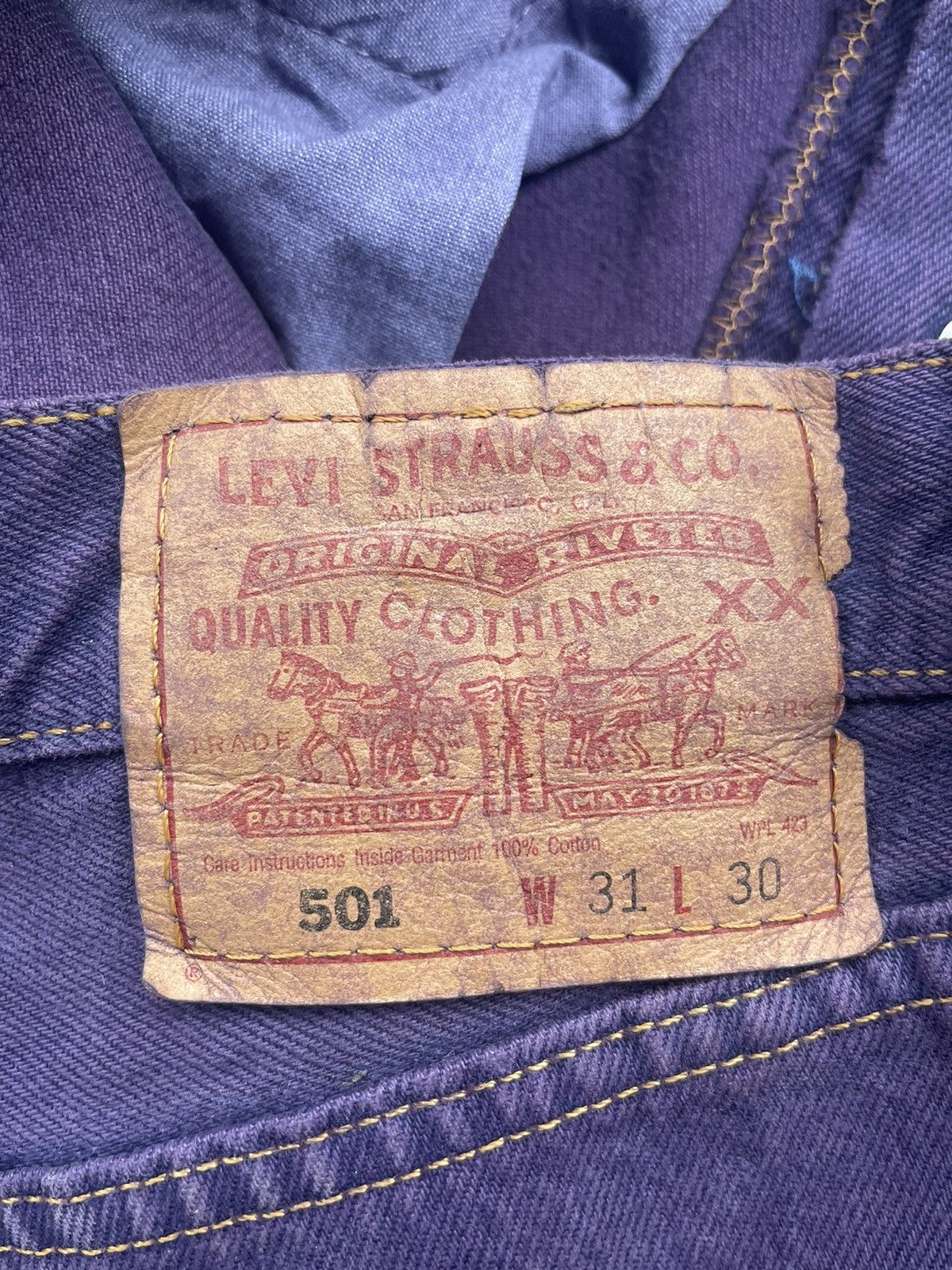 Levi's × Vintage Vintage 1997 Levis 501 e Purple Size 30" / US 8 / IT 44 - 24 Thumbnail