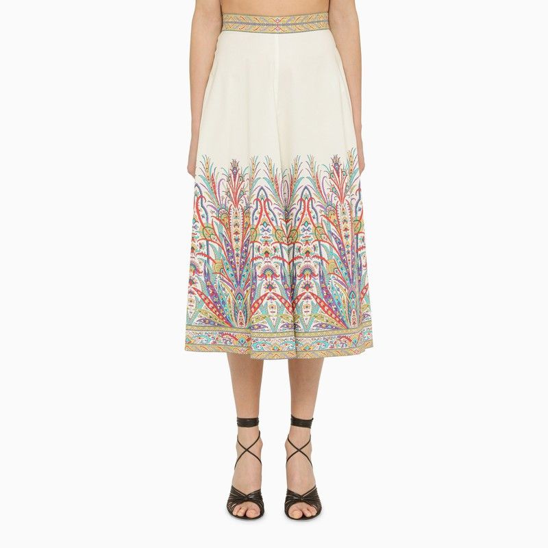 image of Etro Multicoloured Cotton Midi Skirt, Women's (Size 26)