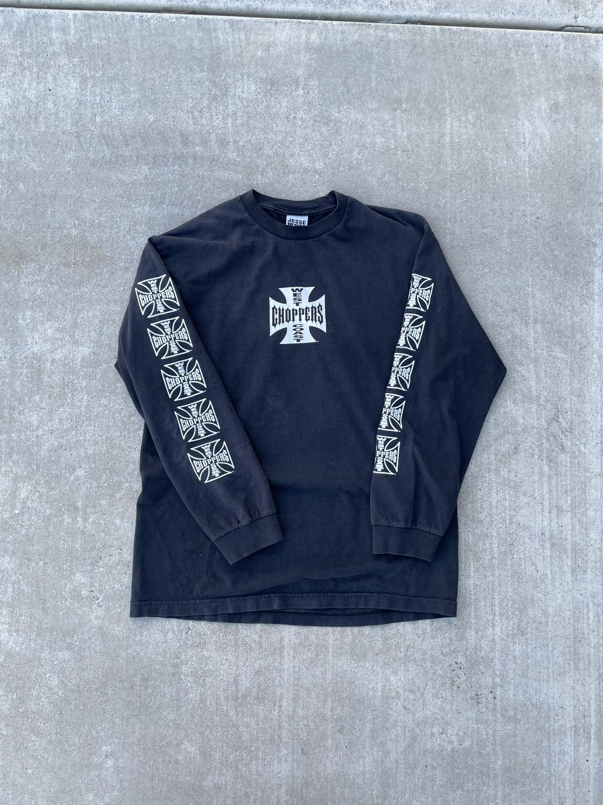 image of Harley Davidson x Vintage 90's West Coast Choppas Long Sleeve T Shirt in Black, Men's (Size Large)