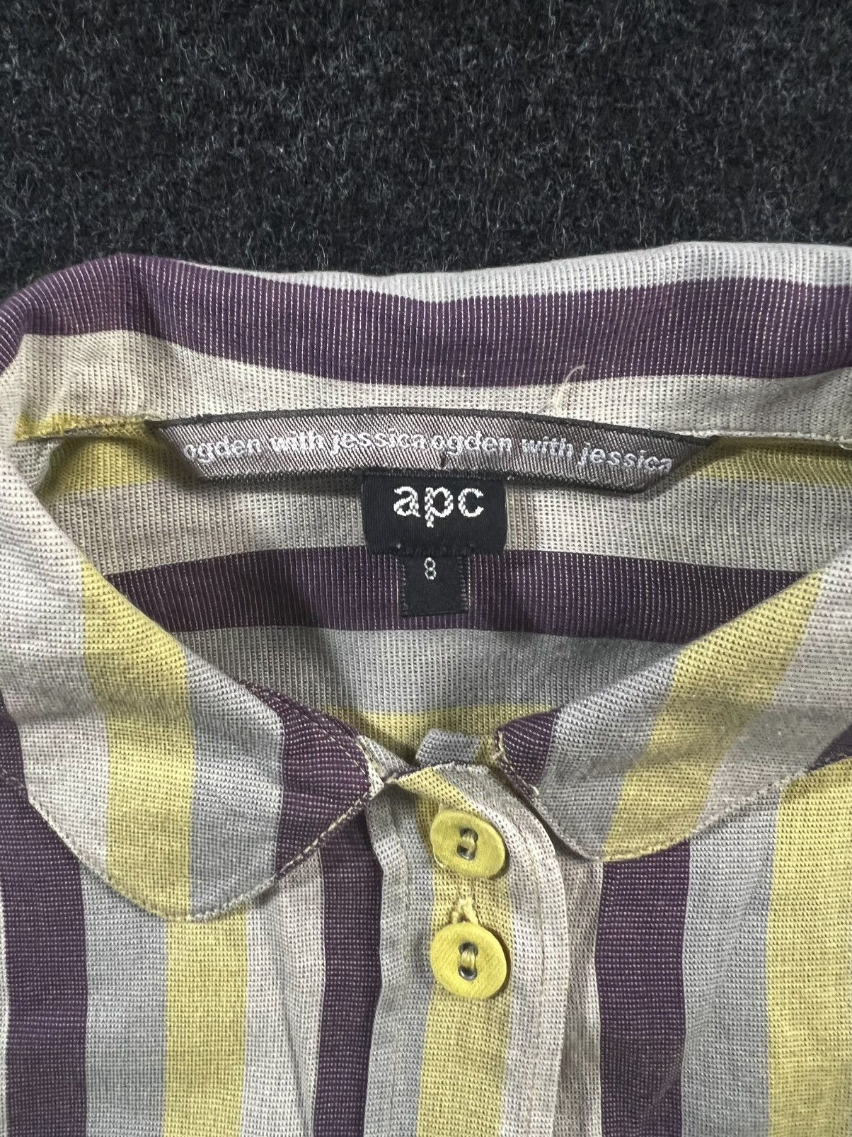 A.P.C. Vintage APC jessica ogden multi strip buttoned blouse Size S / US 4 / IT 40 - 3 Thumbnail