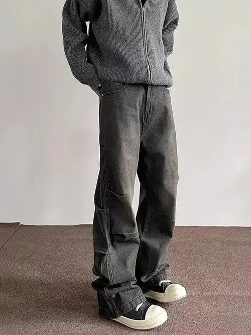 Japanese Brand × Jean Retro pleated silhouette straight-leg bootcut jeans Size US 32 / EU 48 - 1 Thumbnail