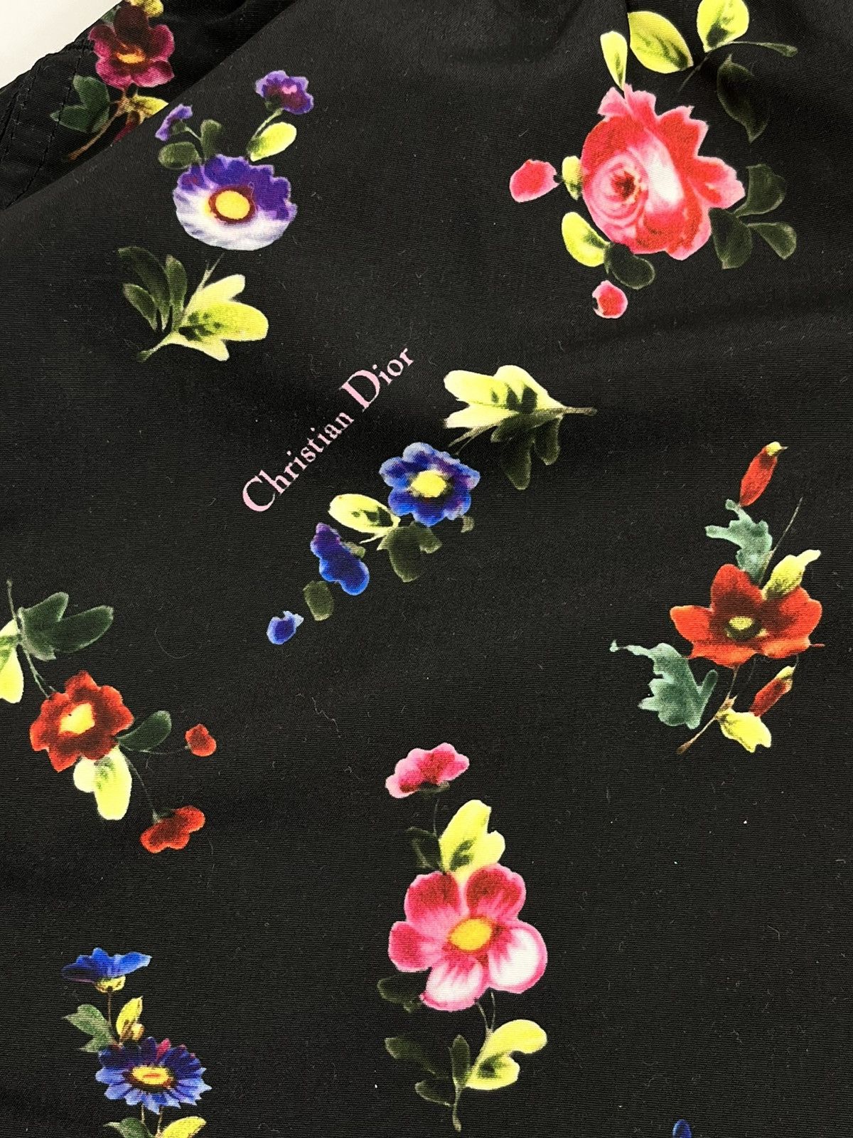 Dior FLORAL PRINT EMBROIDERED LOGO BLACK SWIMSHORTS Size US 30 / EU 46 - 6 Thumbnail