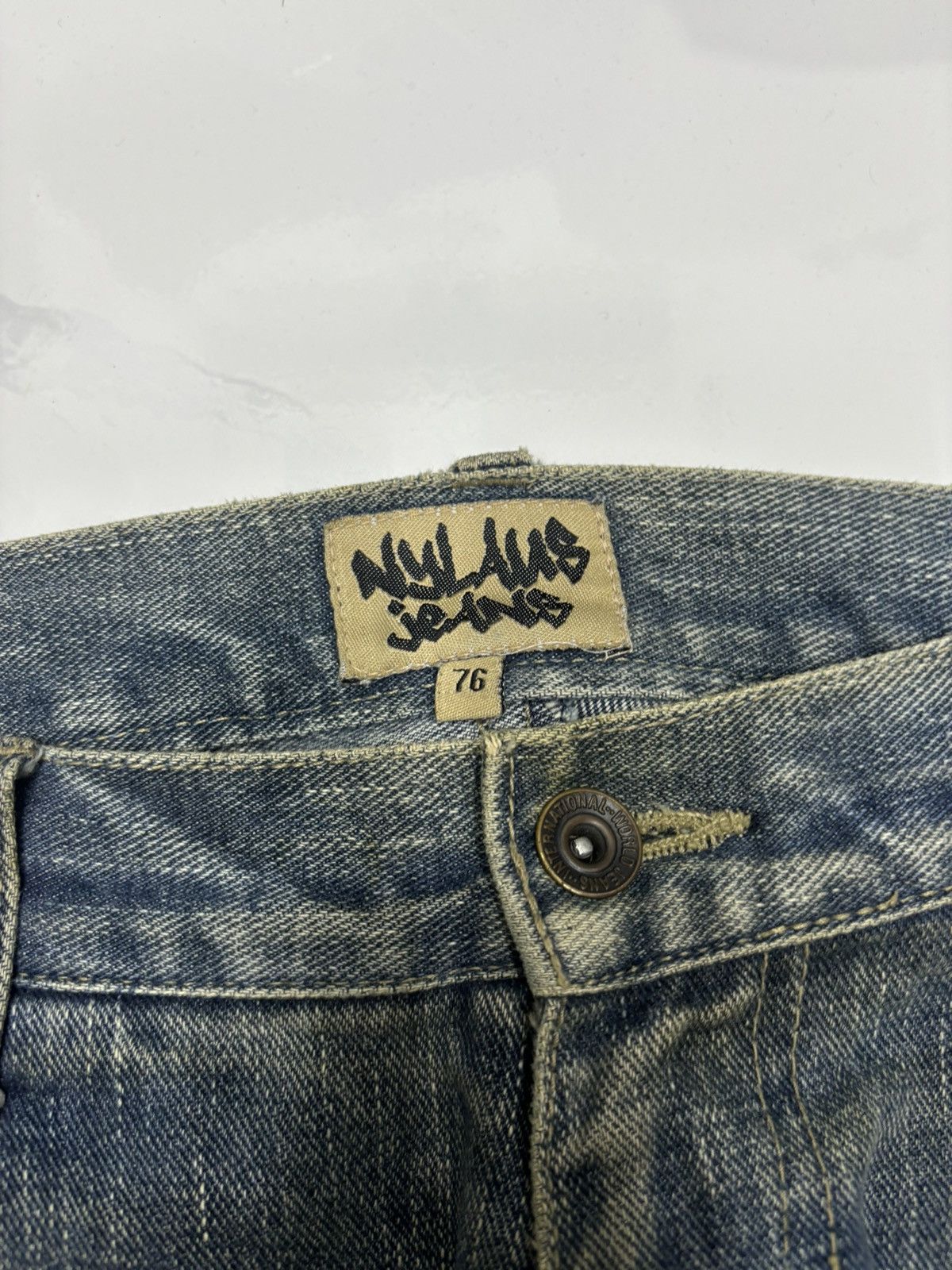 Hysteric Glamour 🔥NYLAUS JEANS LACE UP DISTRESSED DENIM TORNADO MART STYLE Size US 32 / EU 48 - 9 Thumbnail