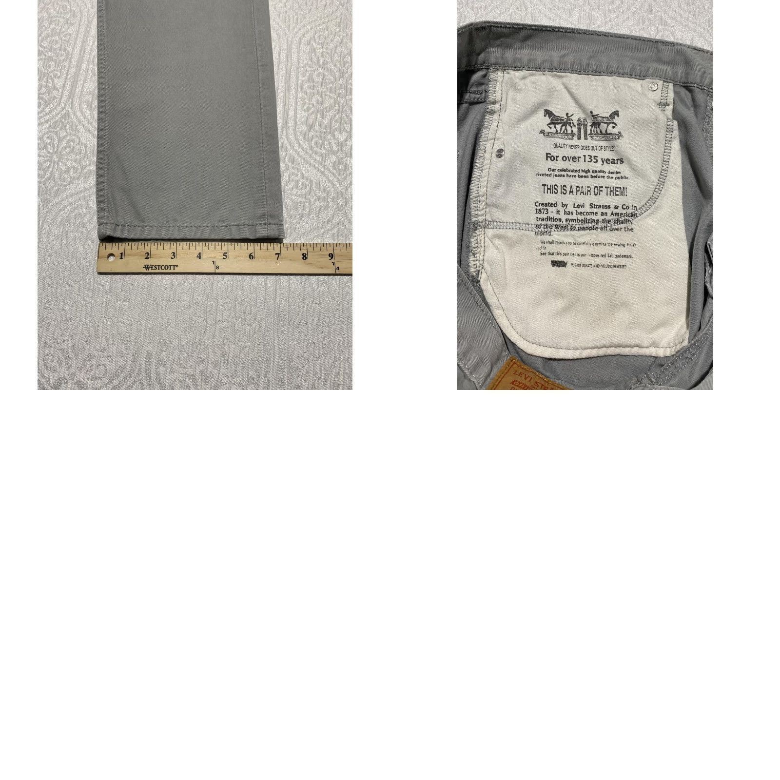 Levi's Levis 508 Pants Mens 34x32 Gray Straight Leg Casual Classic Size US 34 / EU 50 - 8 Thumbnail