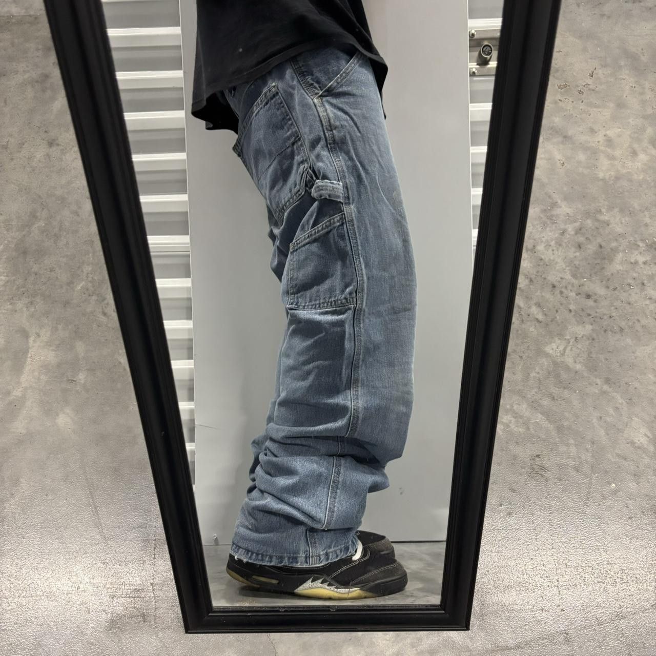 Japanese Brand × Vintage Crazy Vintage Y2K/2000s Baggy Light Wash Carpenter Skater Denim Jeans! Size US 34 / EU 50 - 2 Thumbnail