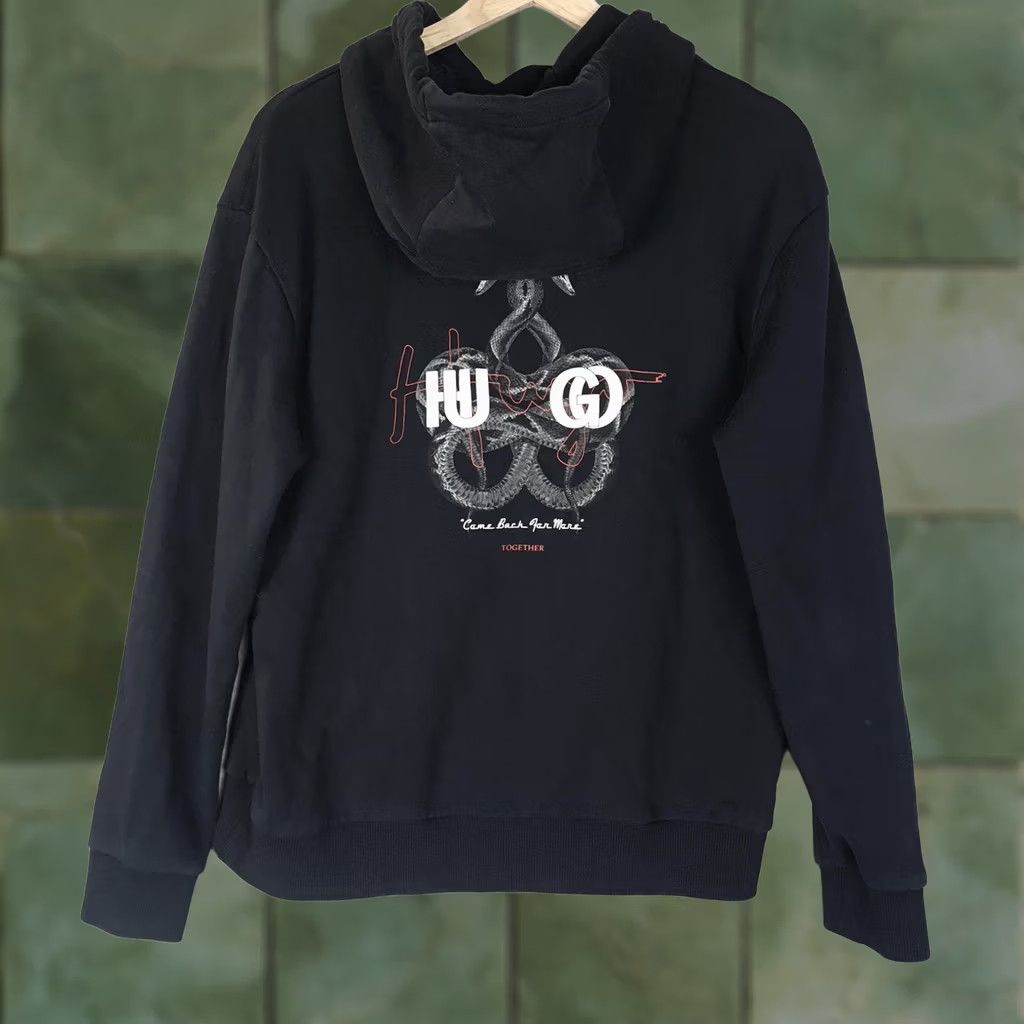 Hugo Boss Hugo Boss Hoodie Mens Small Black Snake Graphic Back Hit Pullover Sweatshirt Size US S / EU 44-46 / 1 - 1 Thumbnail
