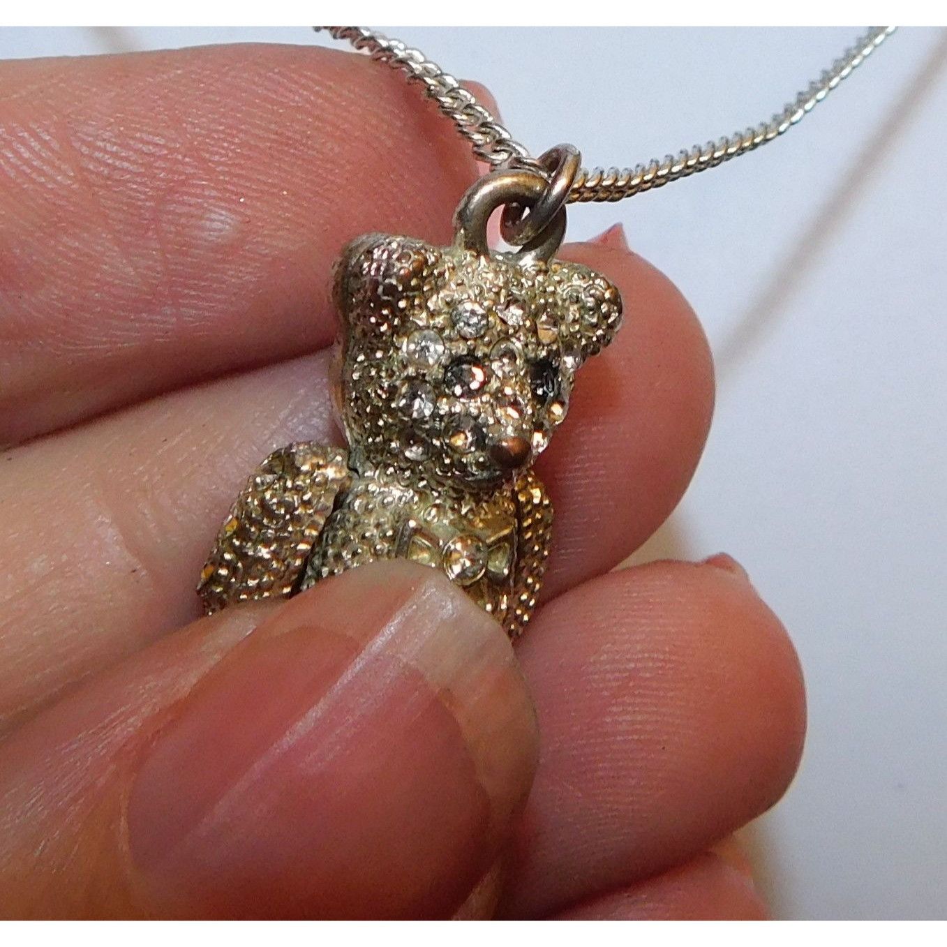 Other Articulated Rhinestone Bear Pendant Necklace Size ONE SIZE - 3 Thumbnail