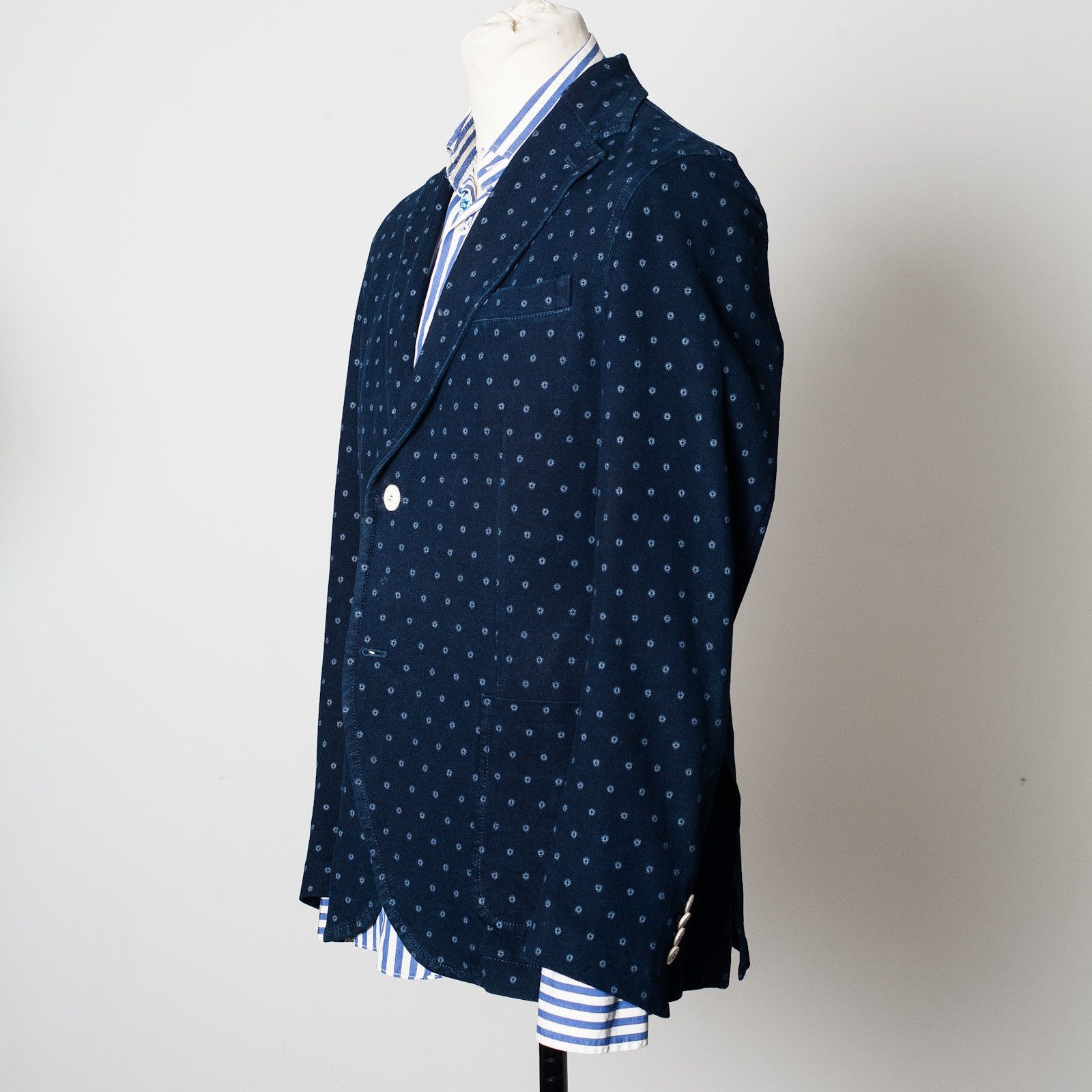 Circolo 1901 CIRCOLO 1901 Blue Patch Pocket Unlined Sport Coat EU50 US40 Size 40R - 2 Thumbnail
