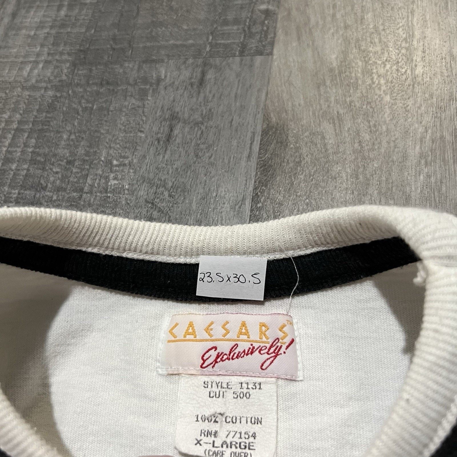 Vintage VTG Caesar's Palace Las Vegas T Shirt White Embossed T Shirt Size US XL / EU 56 / 4 - 5 Thumbnail