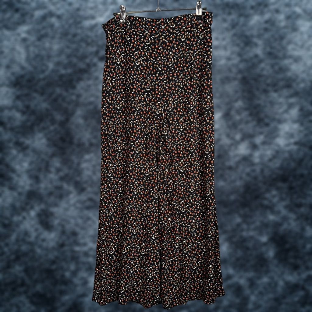 Free People Free People Womens Size 6 Black & Red Cherry Print Wide-Leg Pants Size 28" / US 6 / IT 42 - 1 Thumbnail