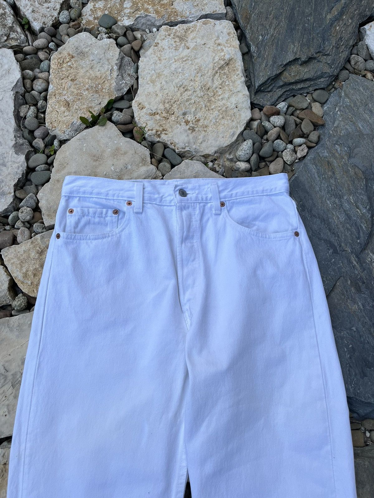 Levi's × Levi's Vintage Clothing × Vintage Vintage 90s Levi’s 501 white 34x32 denim jeans made in USA Size US 34 / EU 50 - 3 Thumbnail