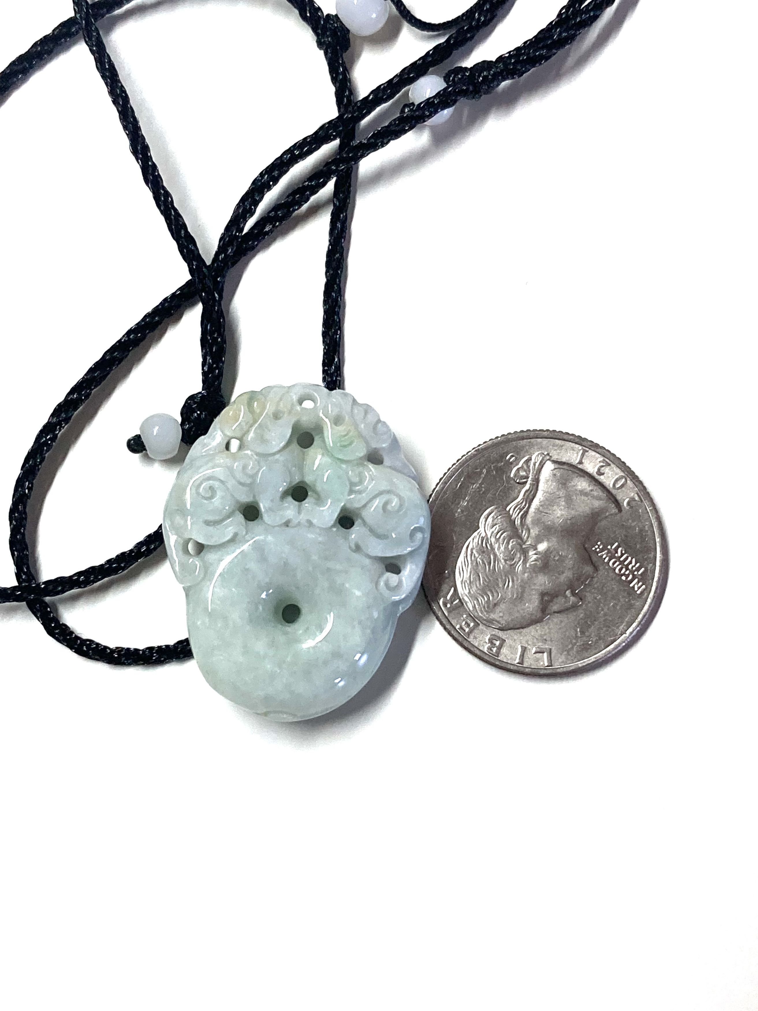 Other 60005 Certified Jadeite jade Green two Dragon Donut Pendan Size ONE SIZE - 5 Thumbnail