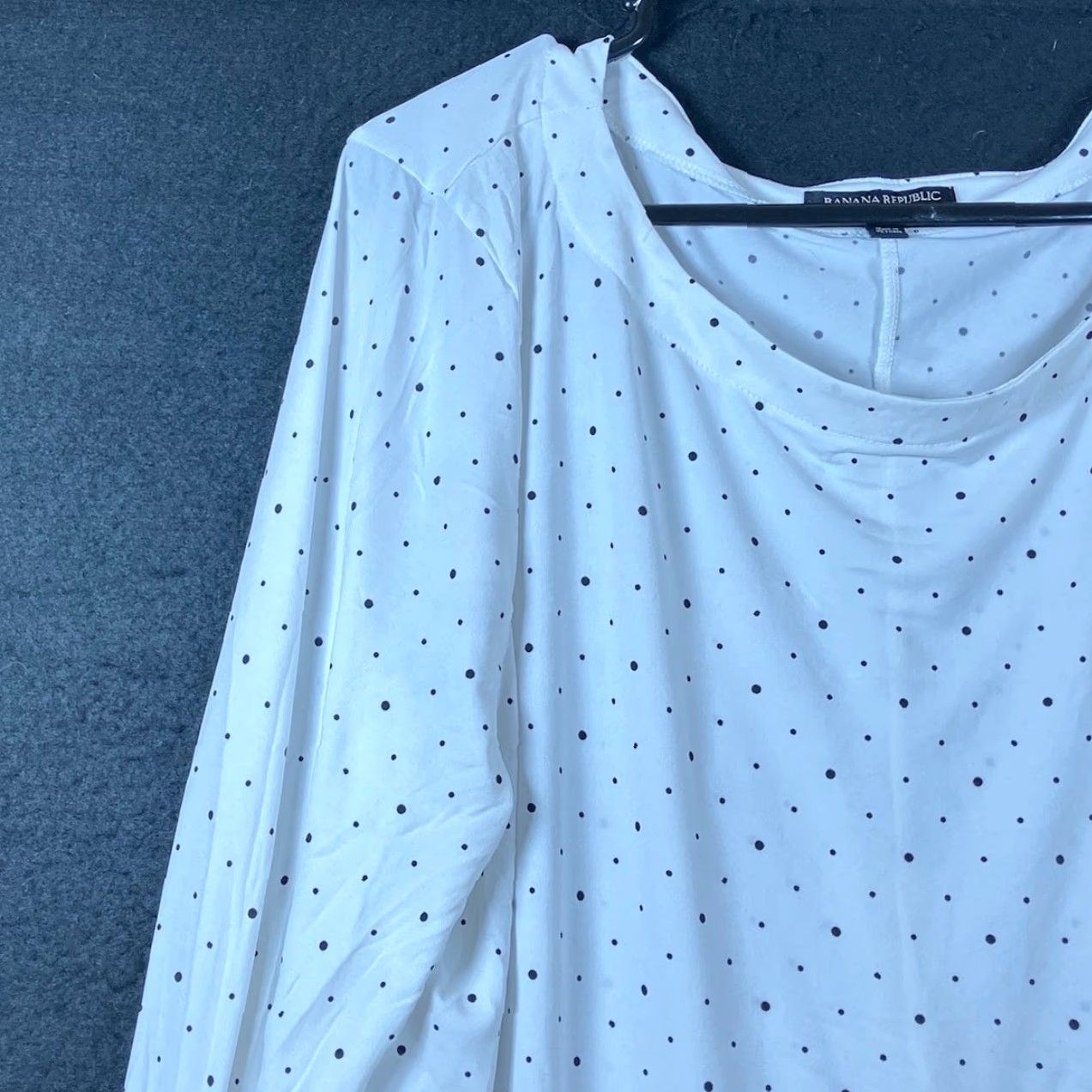 Banana Republic Banana Republic Blouse White Black Polka Dot Round Neck 3/4 Sleeve XL Womens Casual Workwear Size XL / US 12-14 / IT 48-50 - 4 Thumbnail
