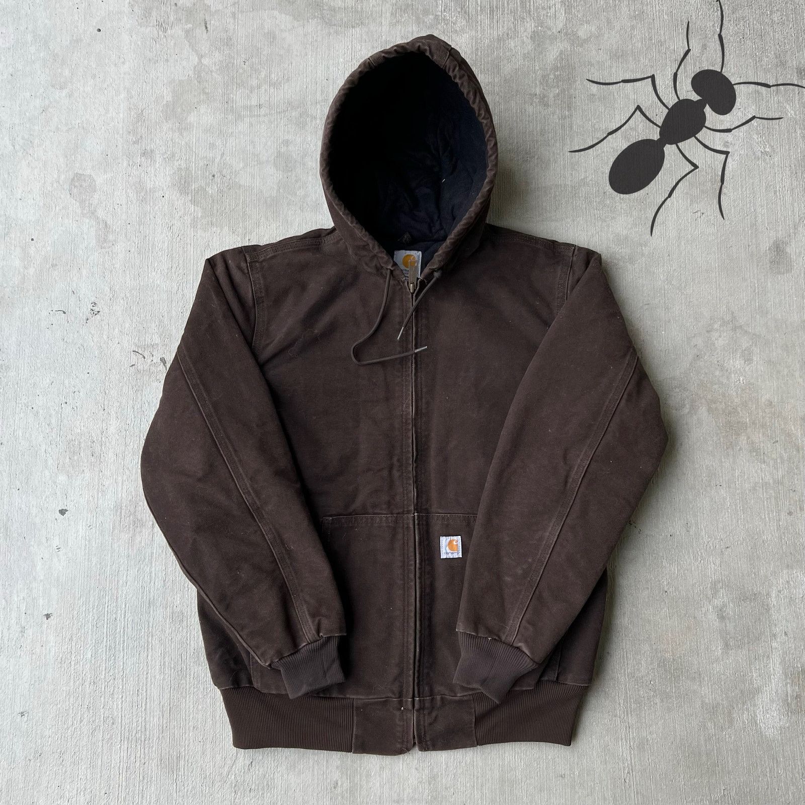 Carhartt × Vintage Carhartt WOMENS WJ130 DKB brown hooded work wear jacket Size US S / EU 44-46 / 1 - 1 Thumbnail