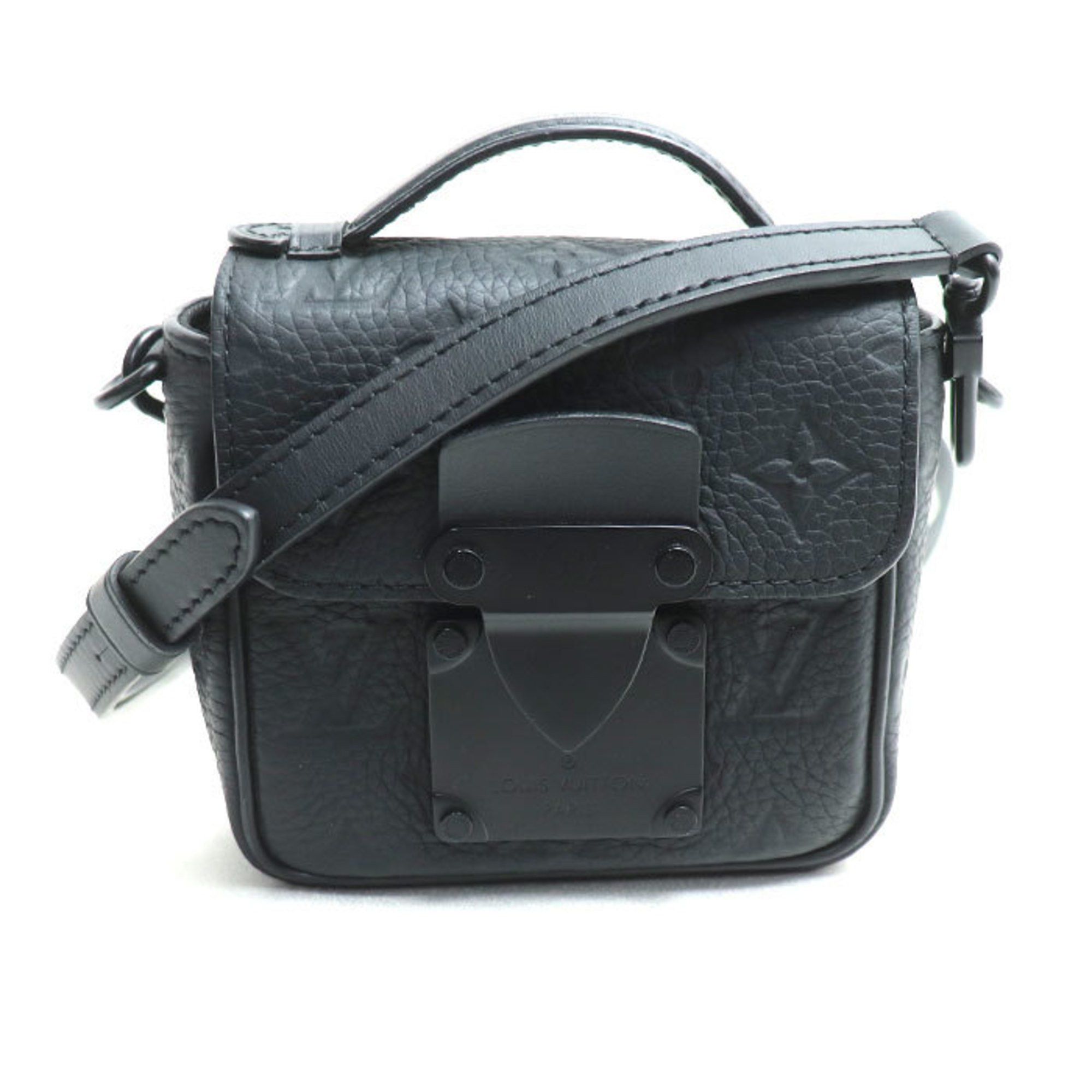 LOUIS VUITTON Pico S-Lock 2-Way Shoulder Bag in Taurillon Black M83148 Unisex