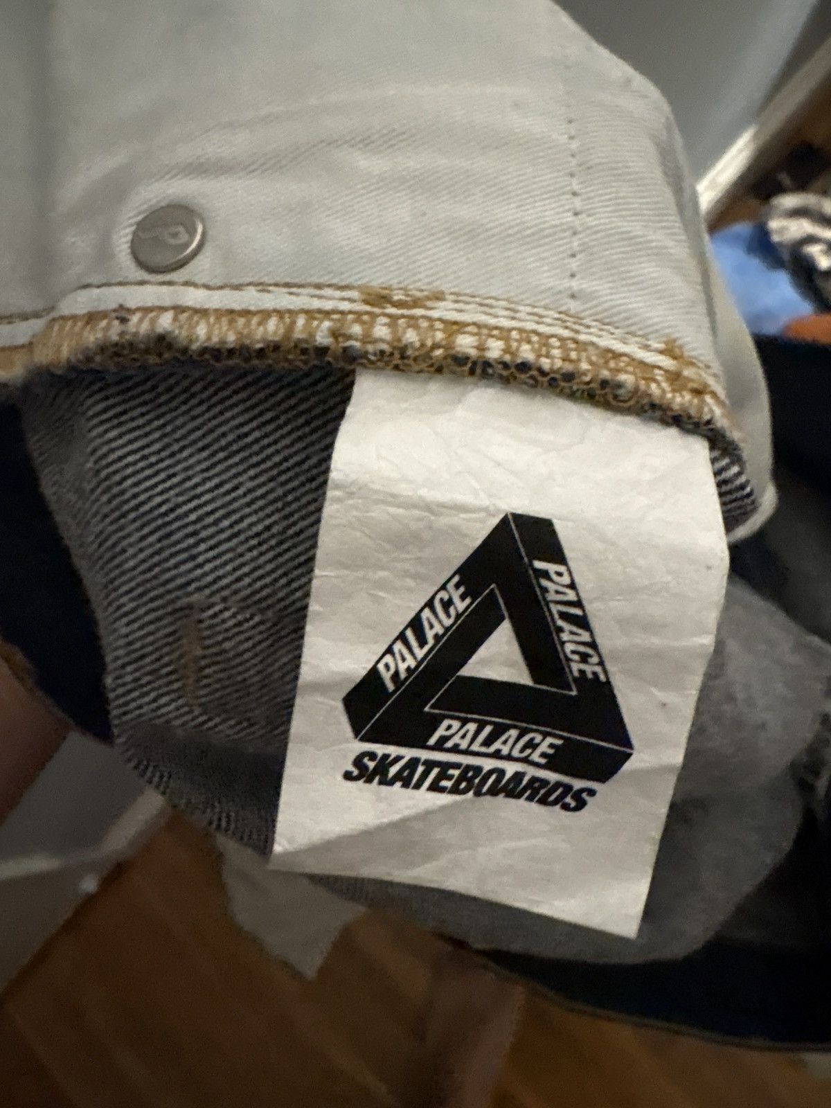 Palace Palace Yellow “Chain Script” Indigo Denim Size US 32 / EU 48 - 6 Thumbnail