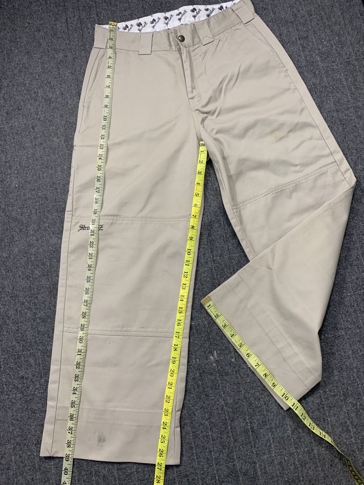 Japanese Brand Stroller Z Los Angeles Tan Suede Khakis Baggy Double Knee Size US 31 - 12 Thumbnail